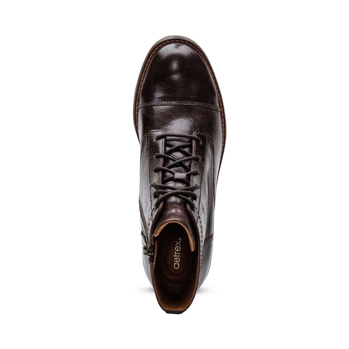 Juliet Lace-Up Boot Top Angle #color_dark brown
