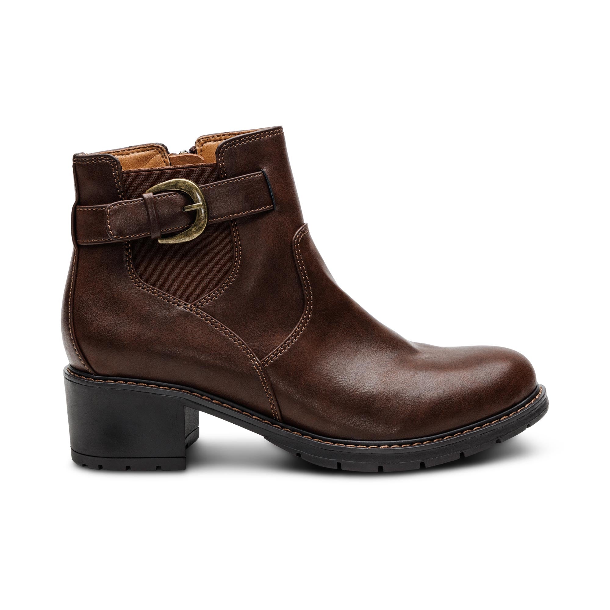 Layla Size Zip Boot #color_dark brown