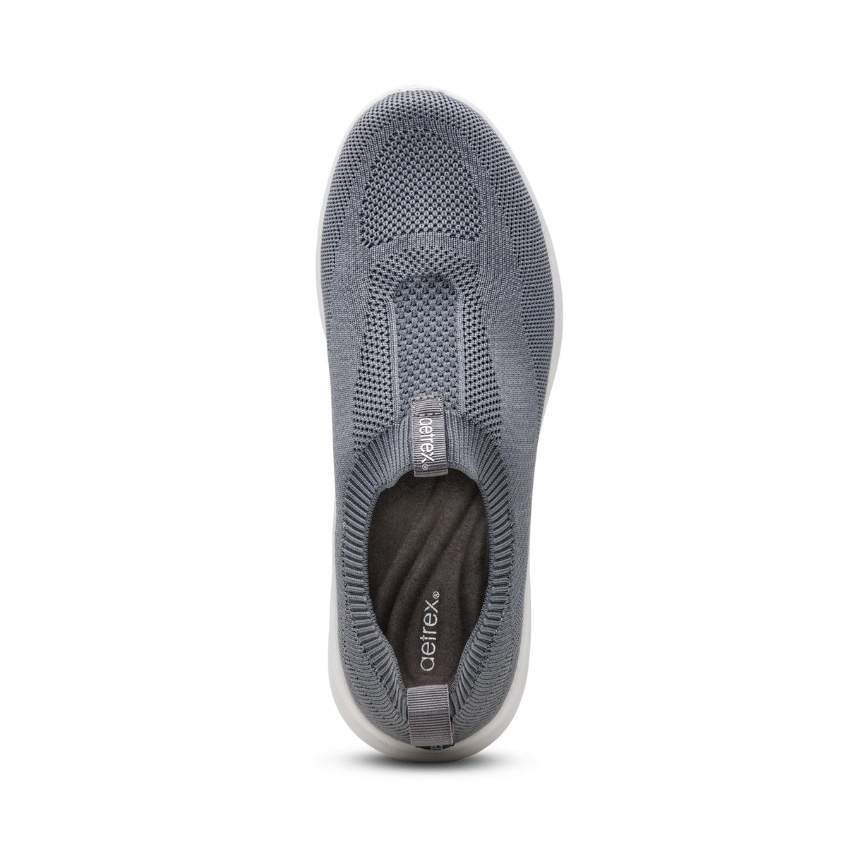 Felicity Knit Slip-On Sneaker Top Angle #color_charcoal