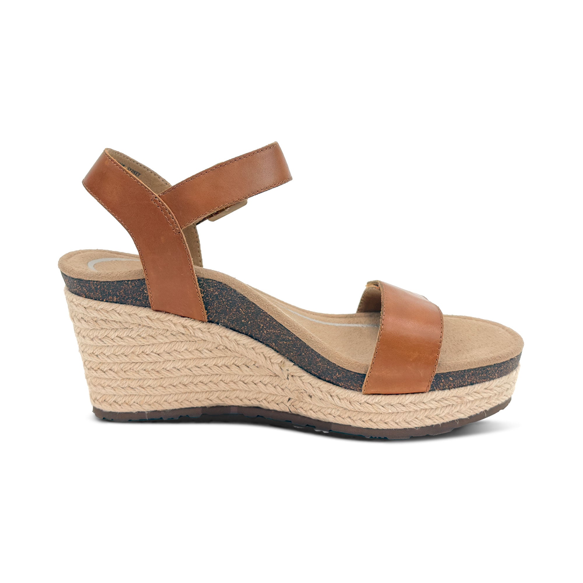 Sydney Quarter Strap Espadrille Wedge #color_cognac leather