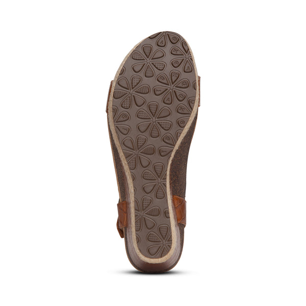 Sydney Quarter Strap Espadrille Wedge #color_cognac leather