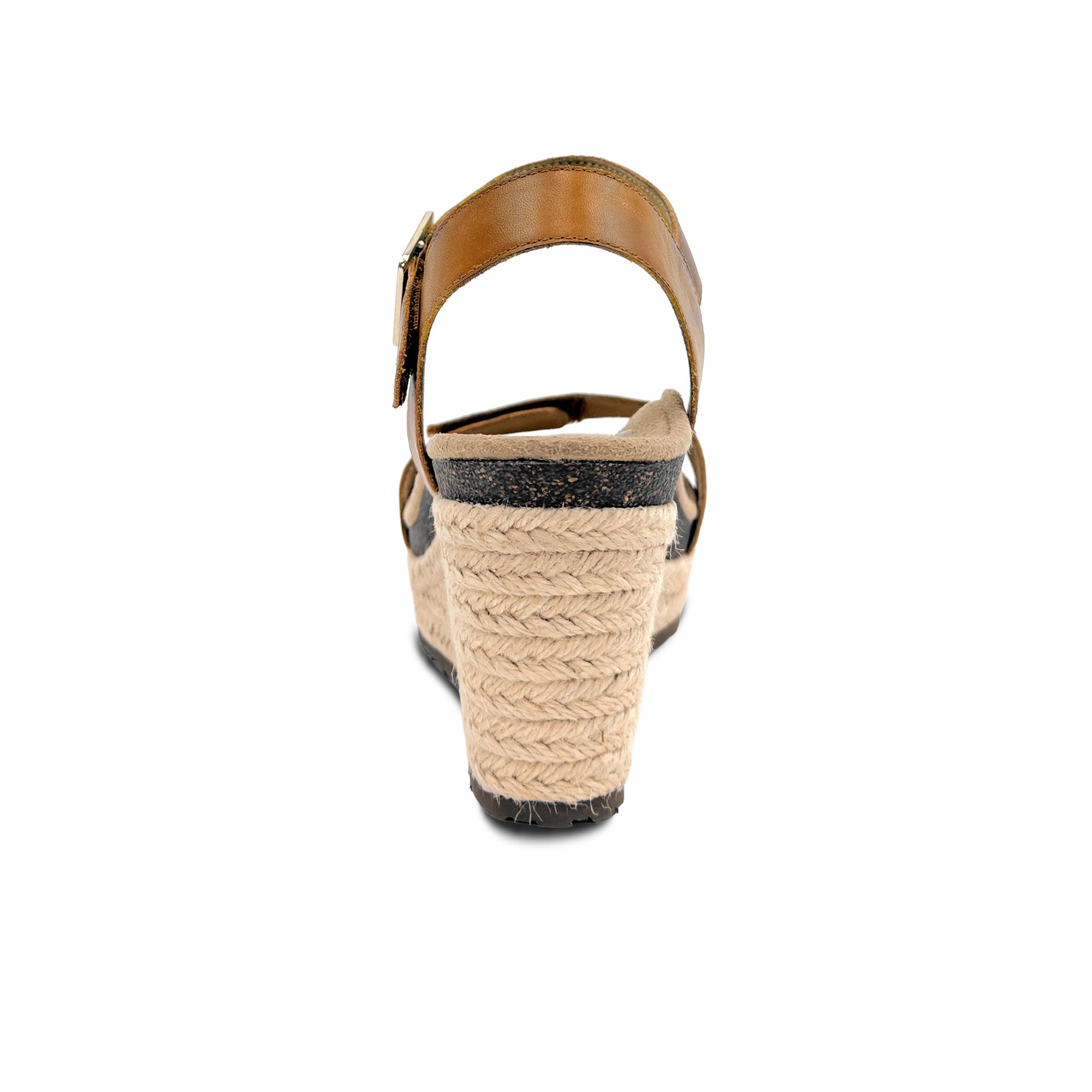 Sydney Quarter Strap Espadrille Wedge #color_cognac leather