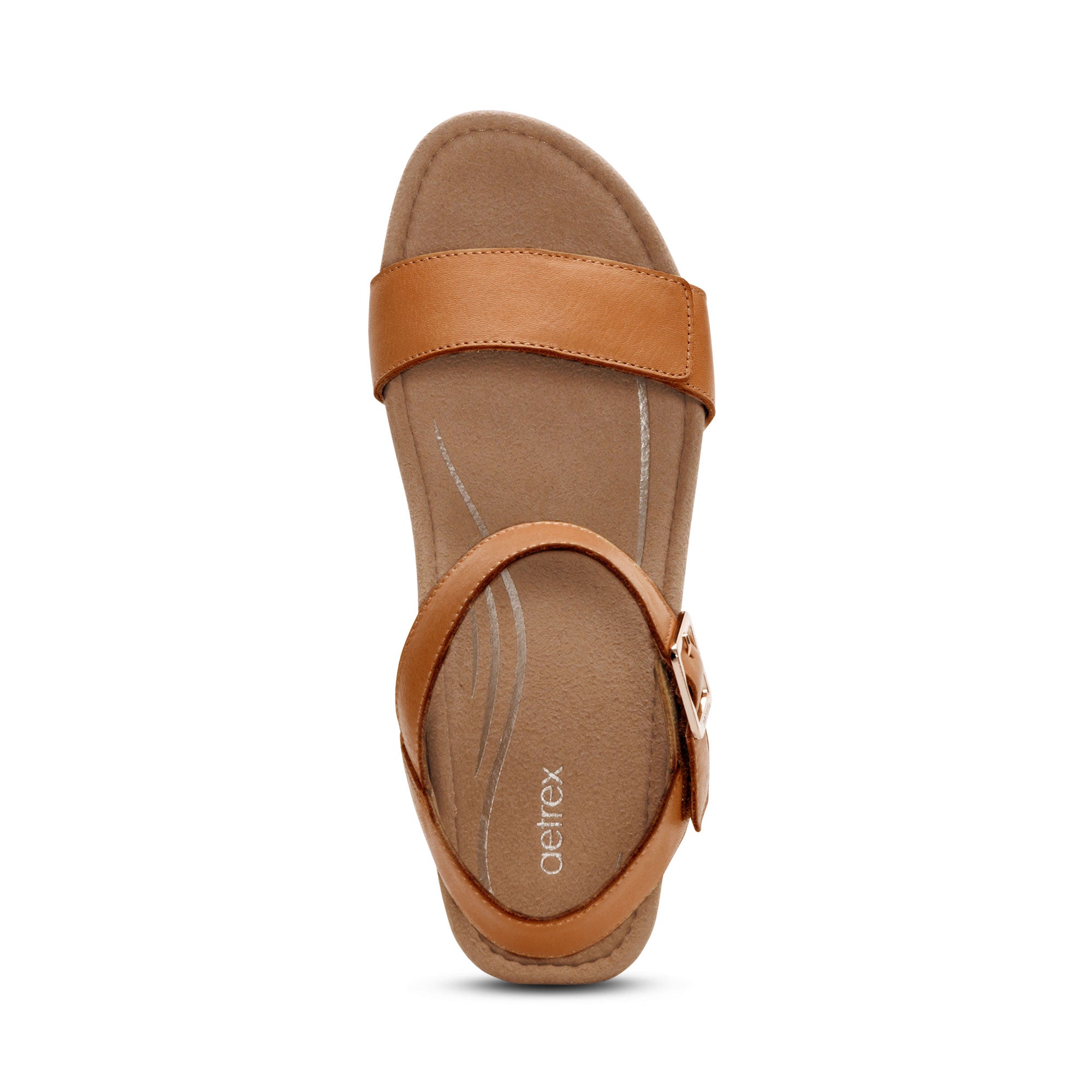 Sydney Quarter Strap Espadrille Wedge #color_cognac leather