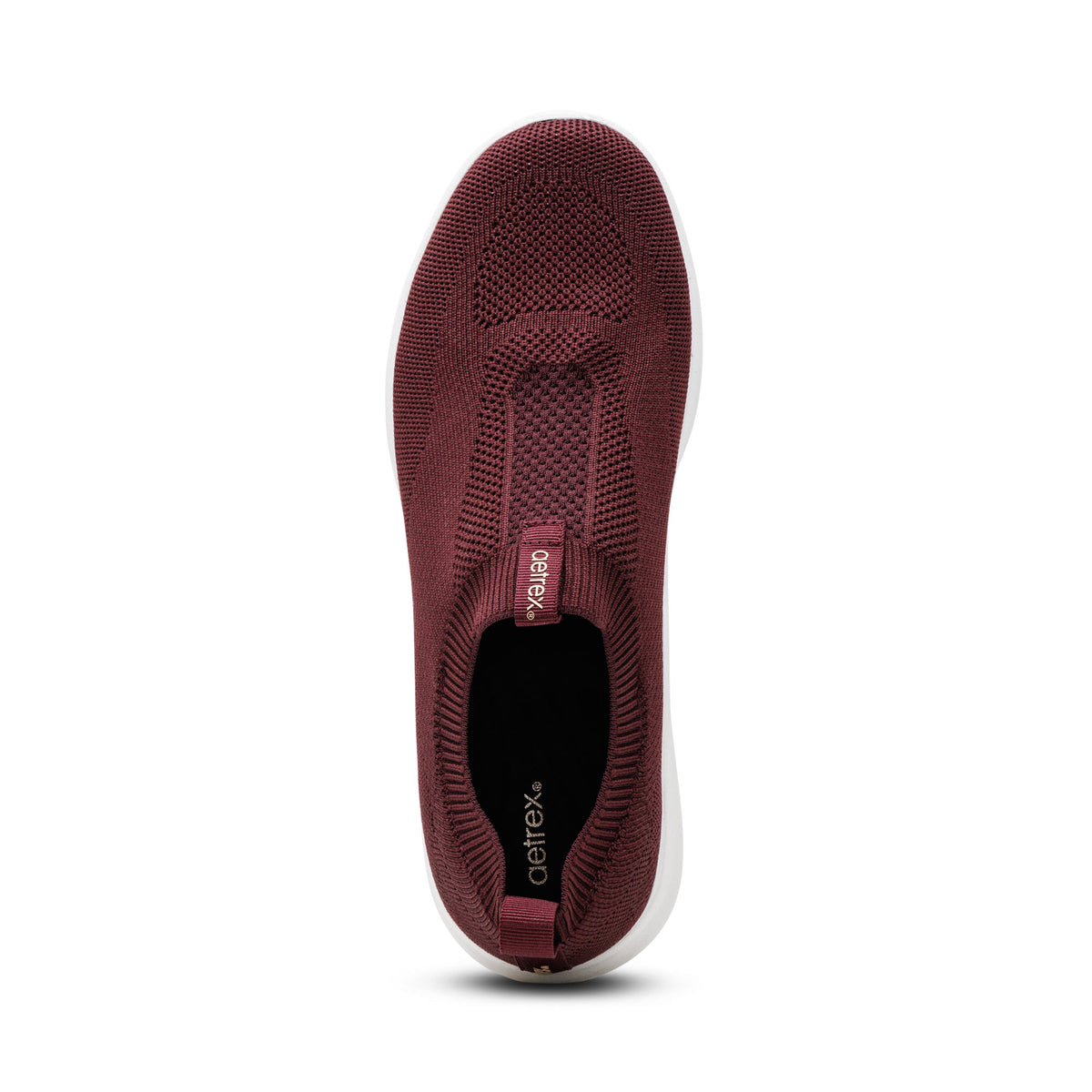 Felicity Knit Slip-On Sneaker Top Angle #color_burgundy