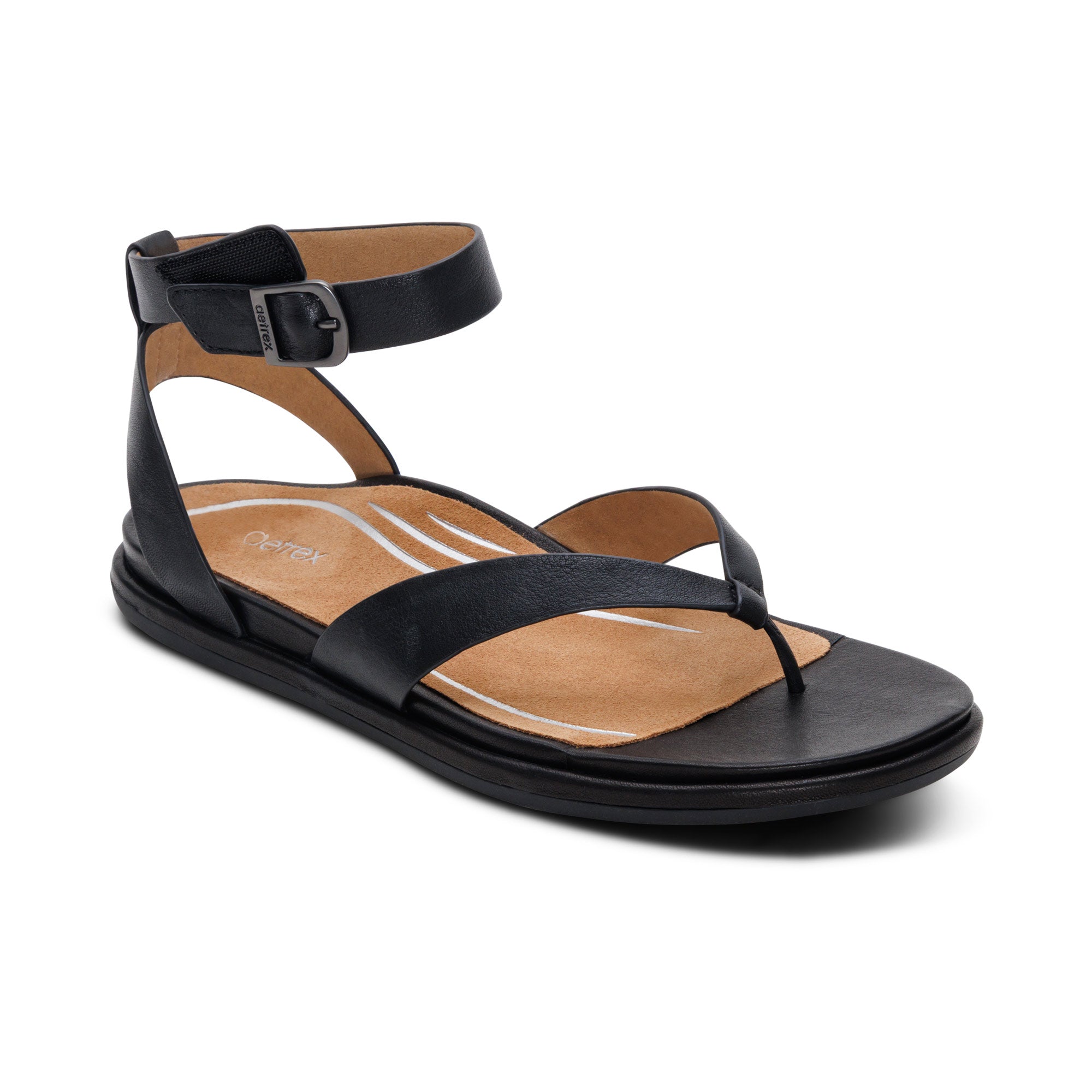 Kendall Arch Support Thong Sandal #color_black