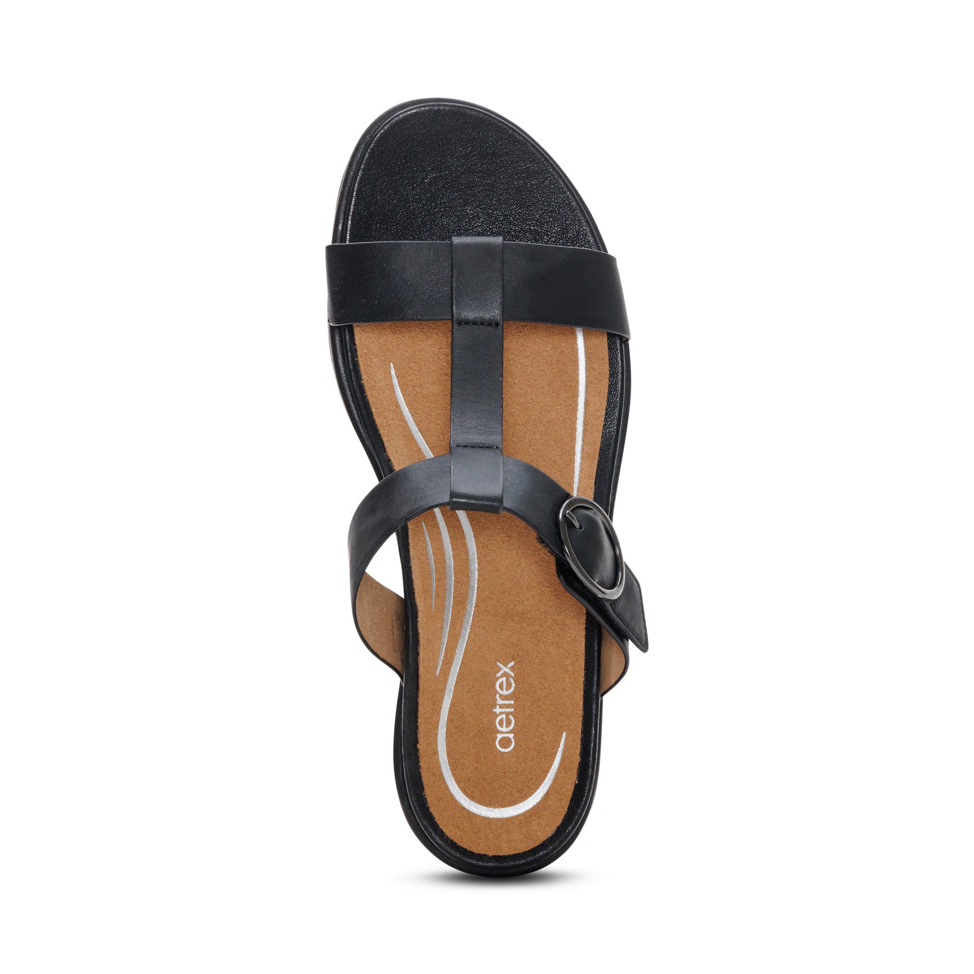 Blaire Adjustable Slide Sandal Top Angle #color_black