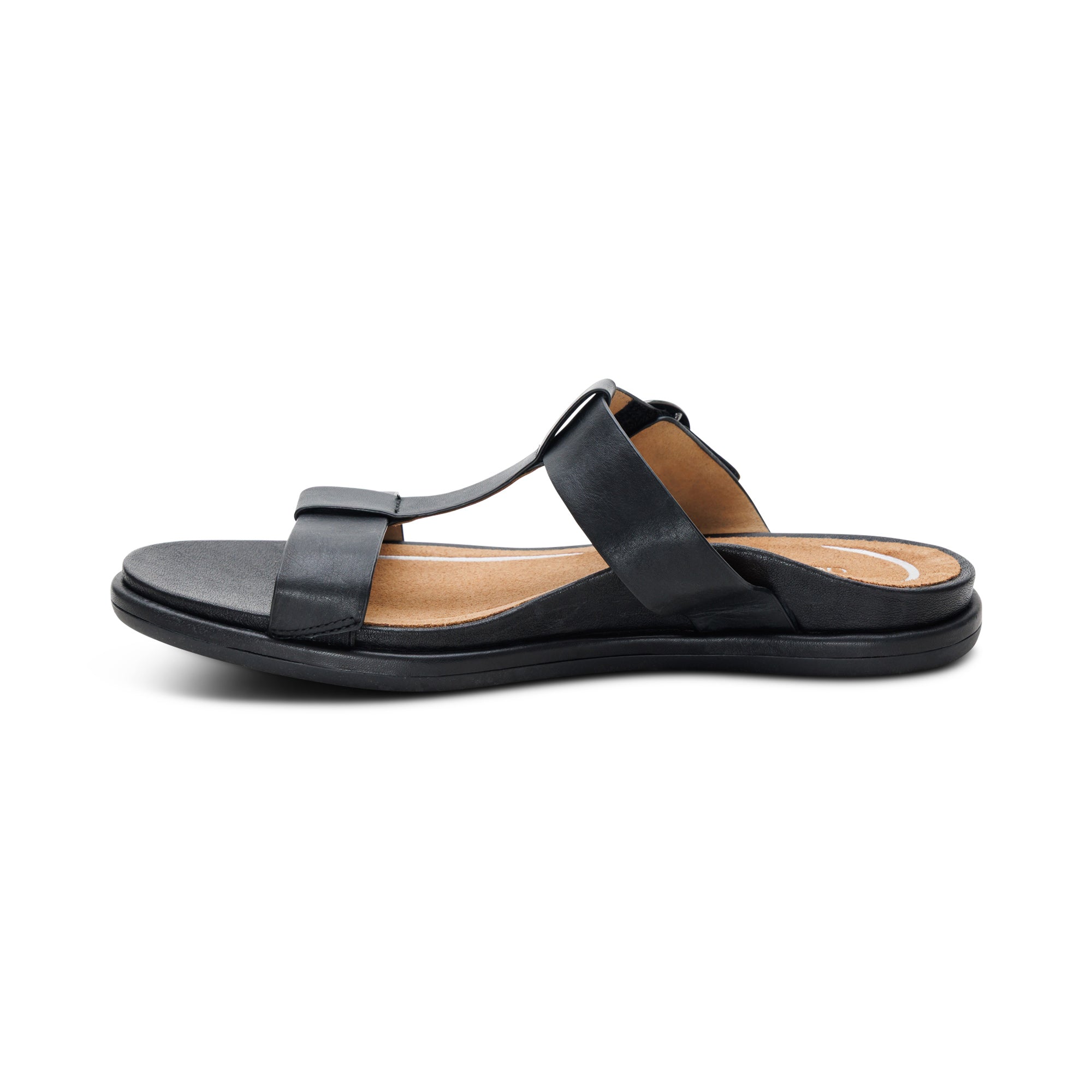 Blaire Adjustable Slide Sandal Left Angle #color_black