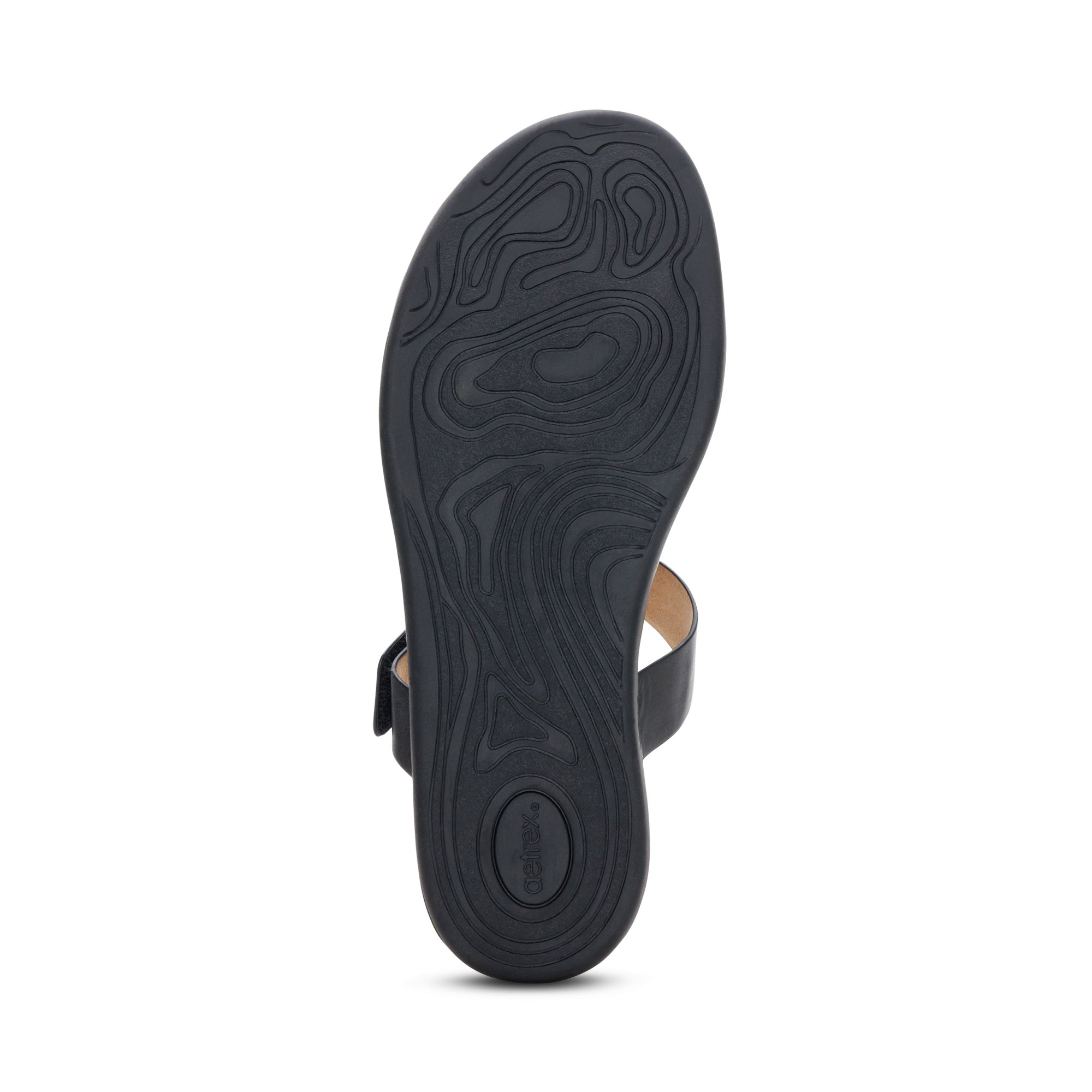 Blaire Adjustable Slide Sandal Bottom Angle #color_black