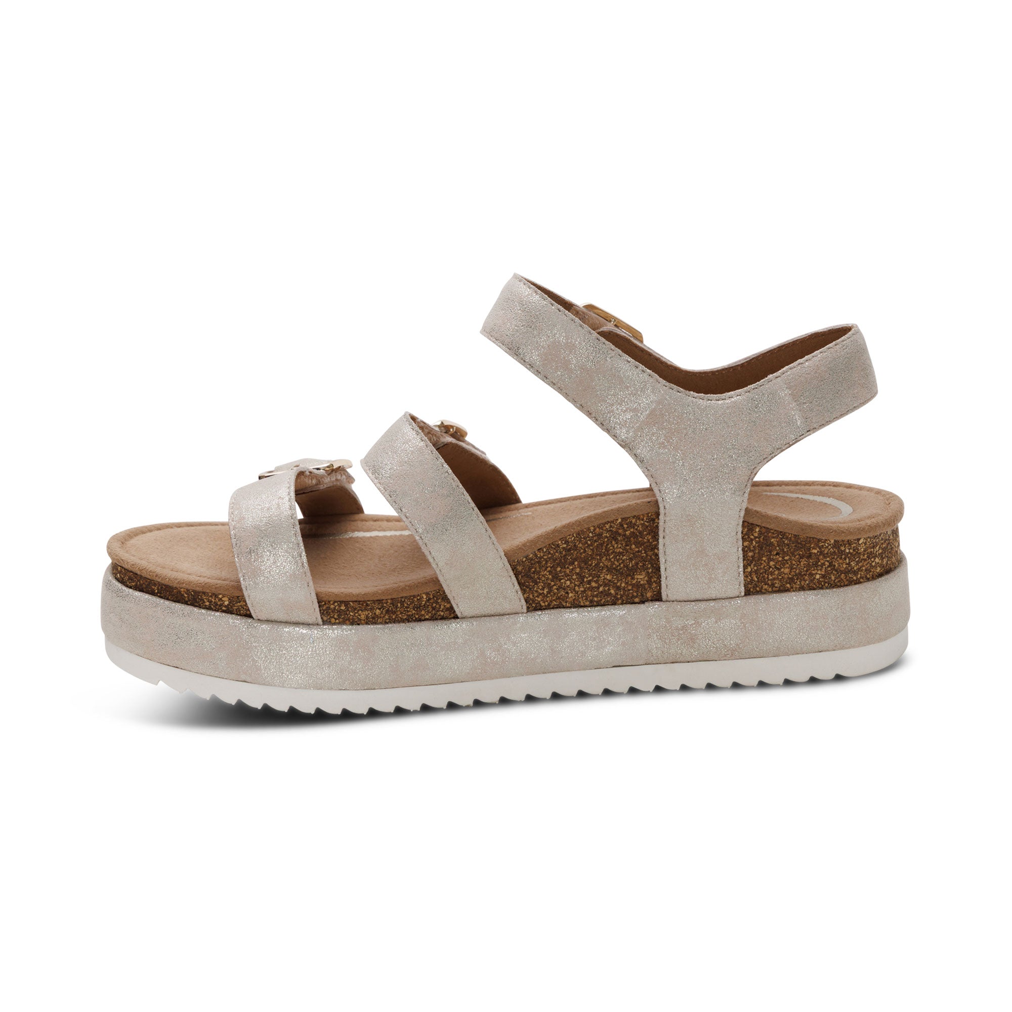 Aria Adjustable Double Band Sandal Left Angle #color_champagne