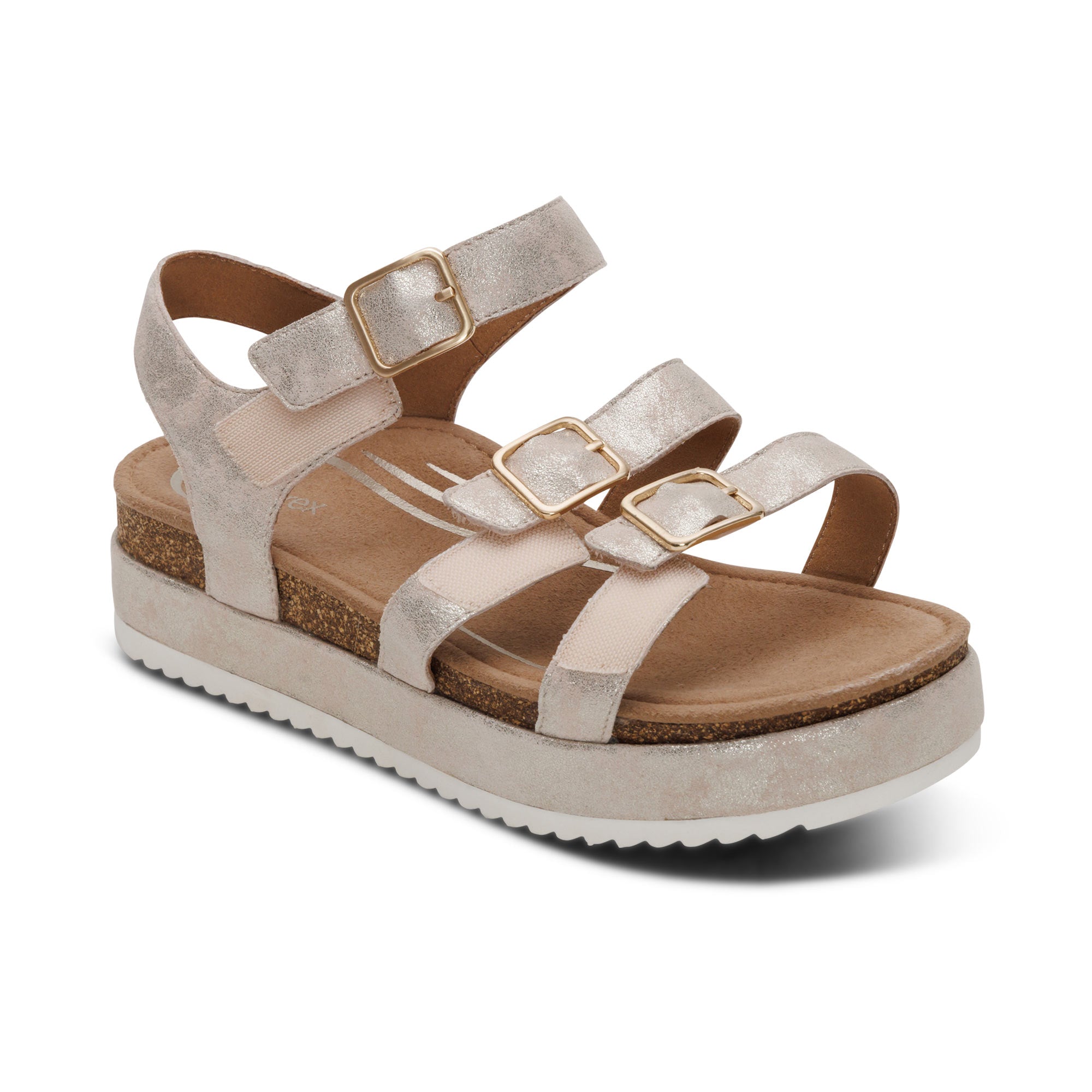 Aria Adjustable Double Band Sandal Extra Angle #color_champagne