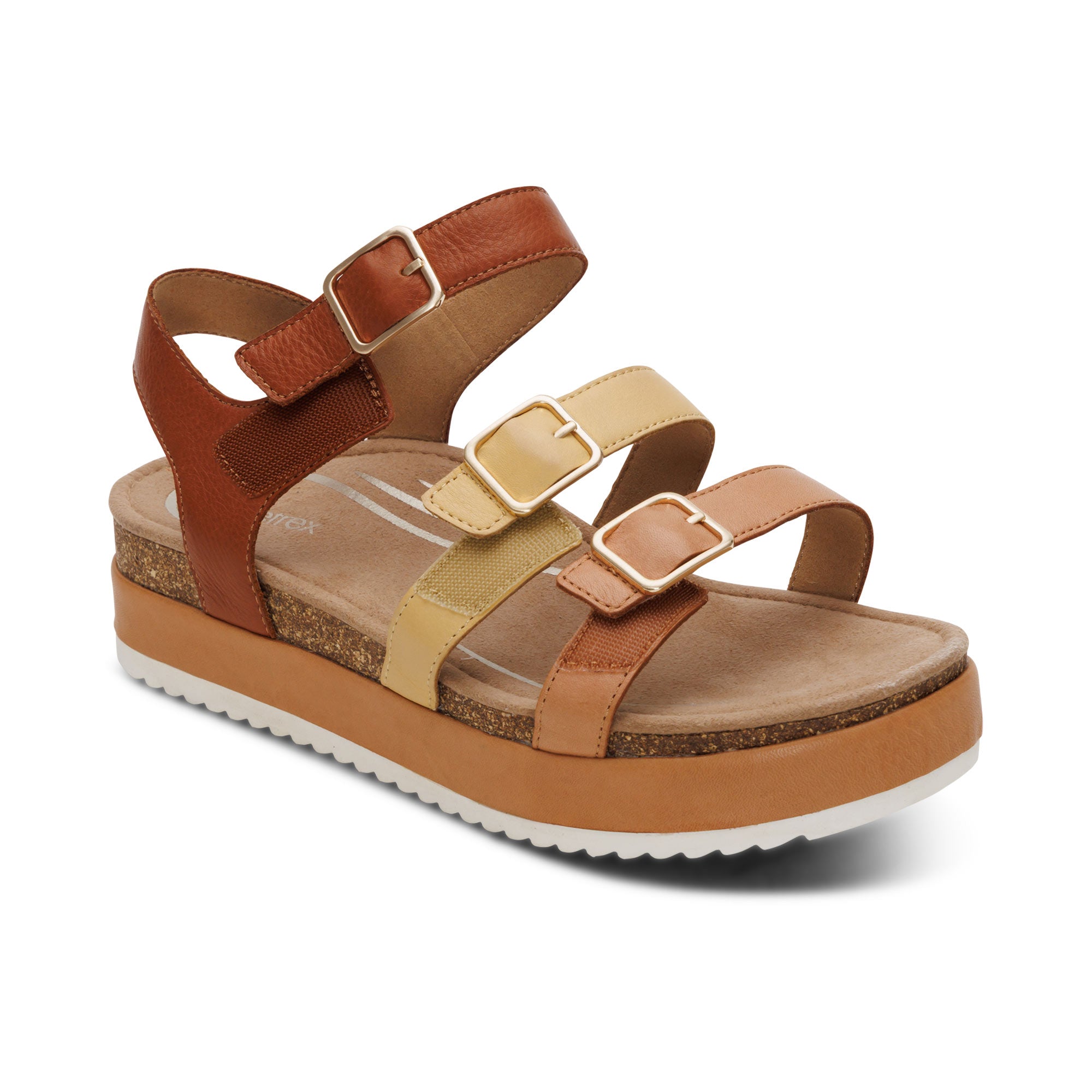Aria Adjustable Double Band Sandal Extra Angle #color_sand multi