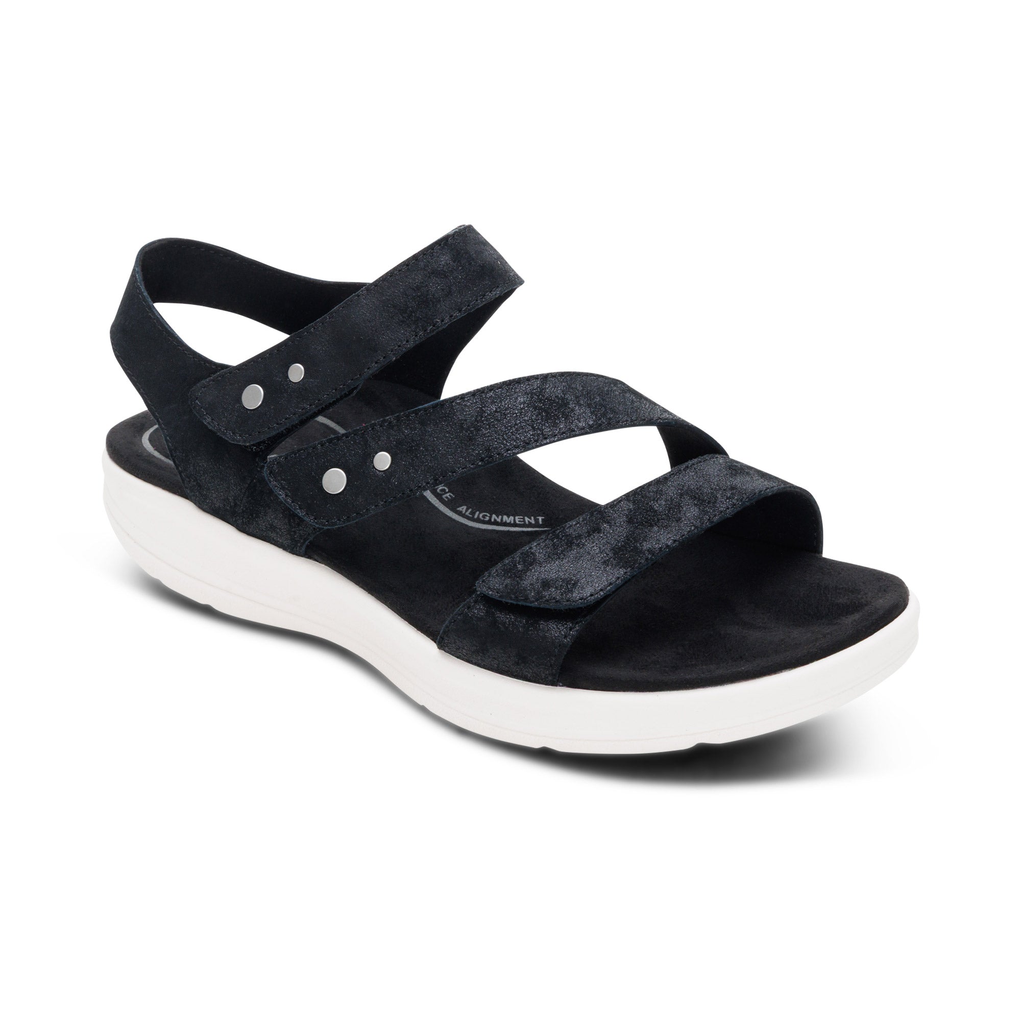 Savannah Adjustable Quarter Strap Sandal - Black – aetrex