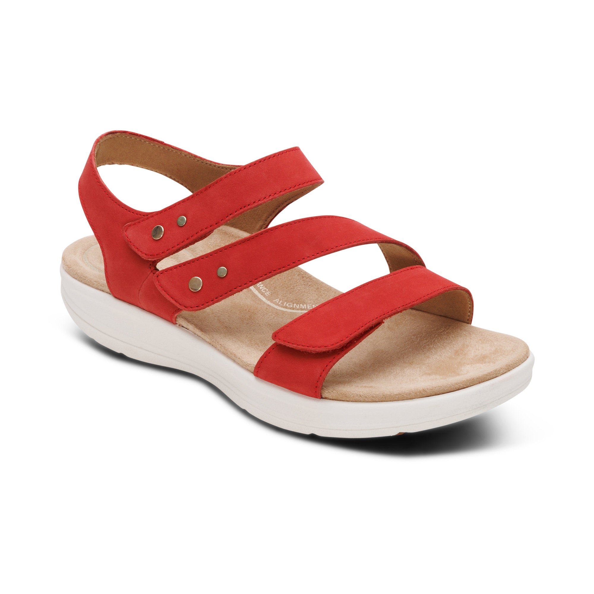 Savannah Adjustable Quarter Strap Sandal - Red – aetrex