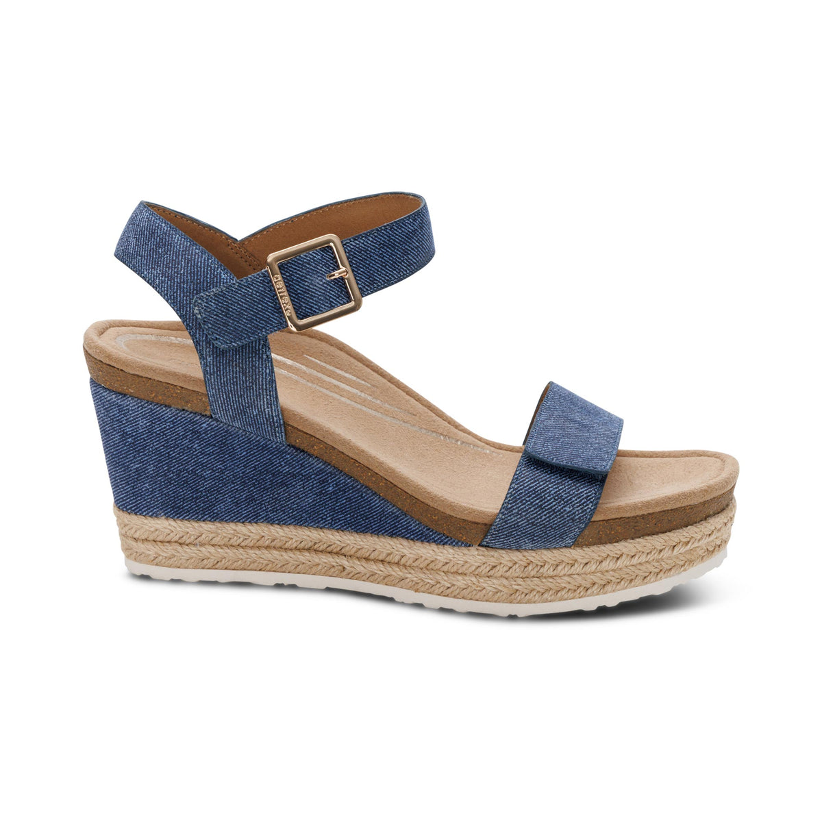 Sydney Quarter Strap Espadrille Wedge Right Angle #color_denim