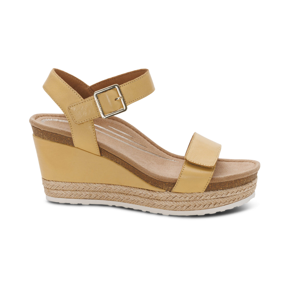 Sydney Quarter Strap Espadrille Wedge Right Angle #color_butter