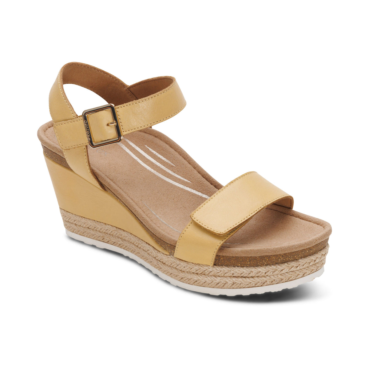 Sydney Quarter Strap Espadrille Wedge Catalog Angle #color_butter