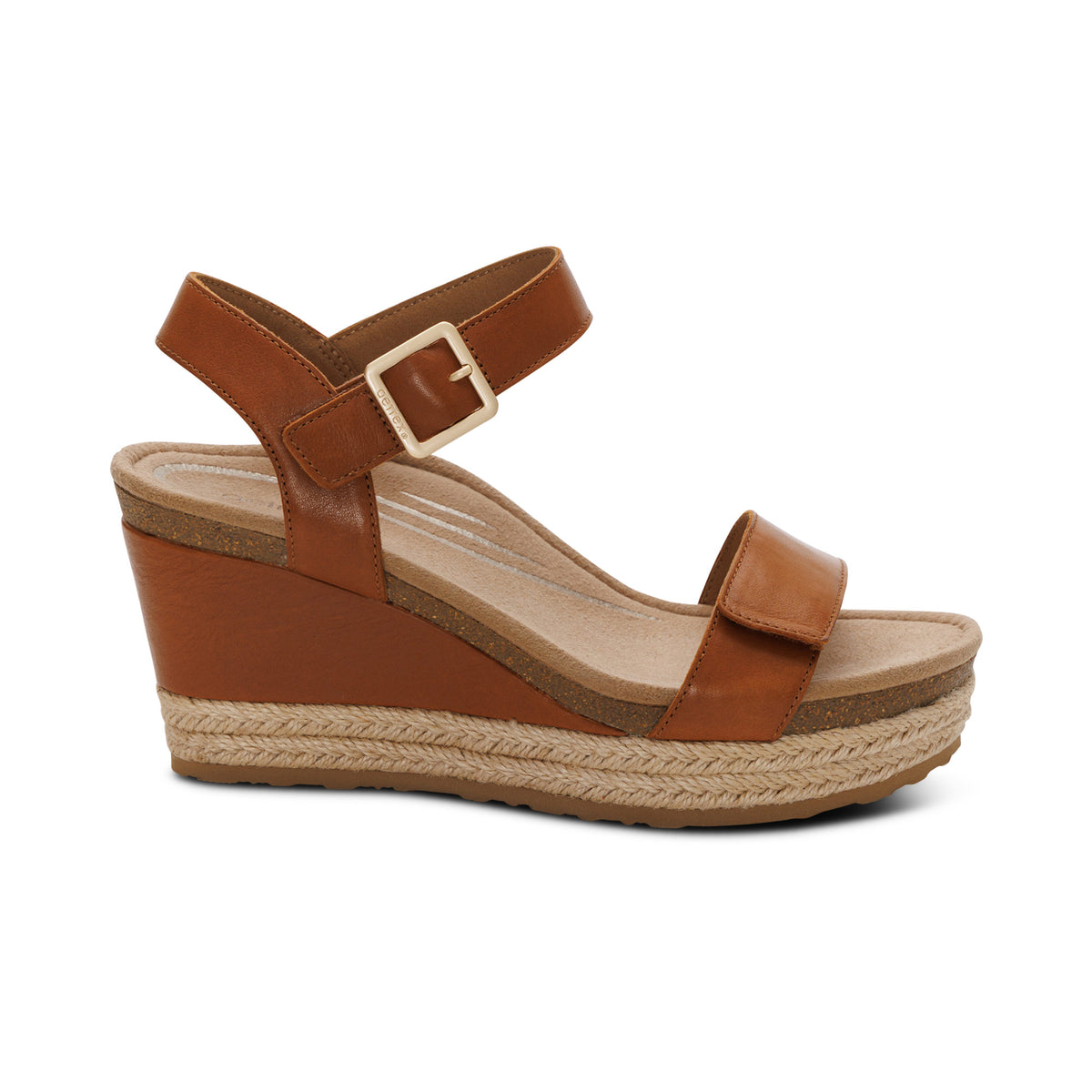 Sydney Quarter Strap Espadrille Wedge Right Angle #color_cognac