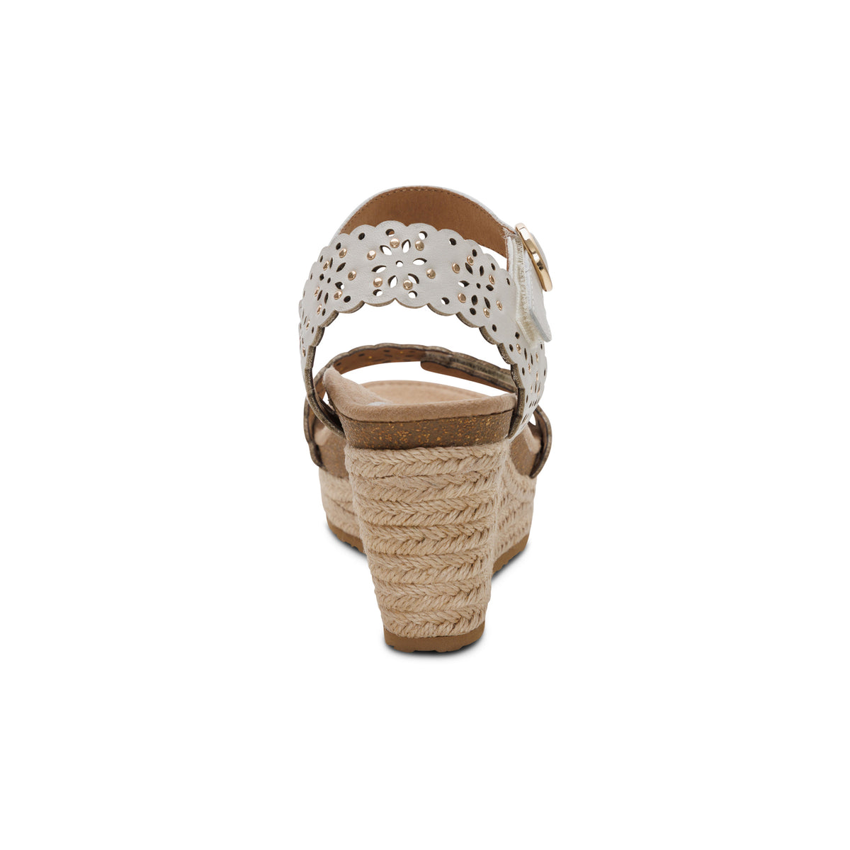 Sydney Quarter Strap Espadrille Wedge Rear Angle #color_ivory cutout