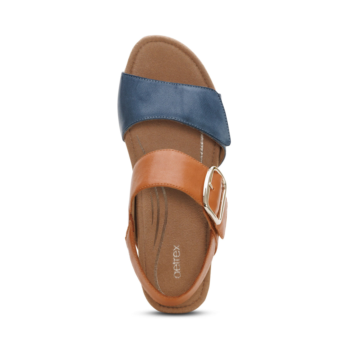 Ashley Arch Support Wedge Top Angle #color_hazy blue multi