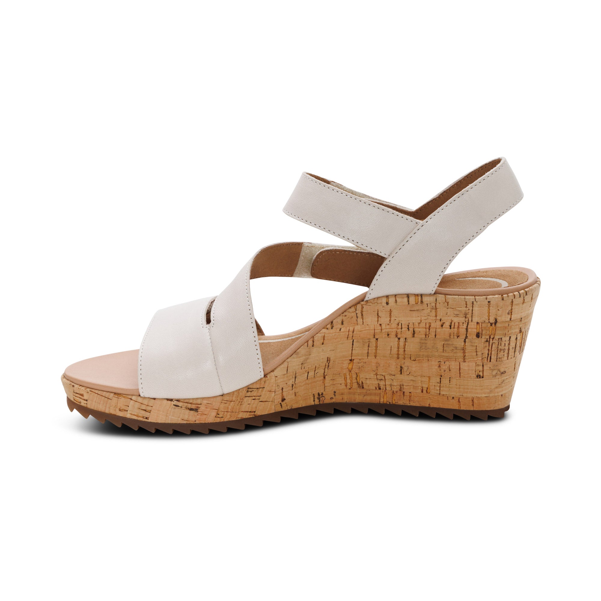Madelyn Quarter Strap Wedge left Angle #color_off white