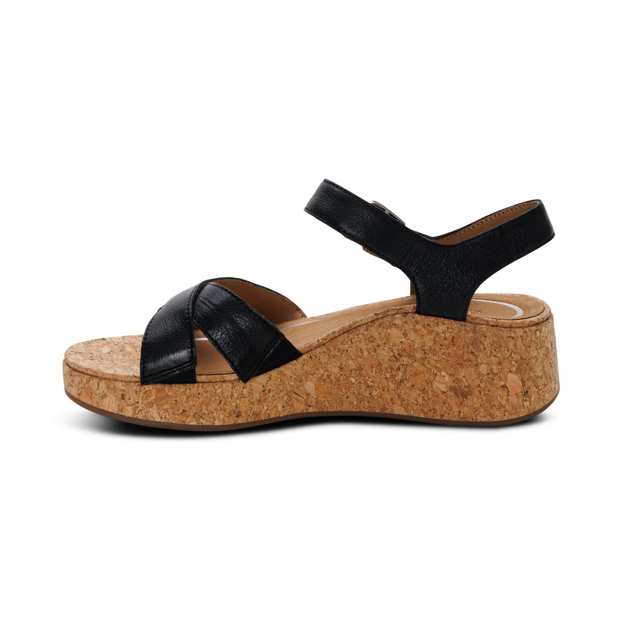 Flora Adjustable Quarter Strap Wedge #color_black