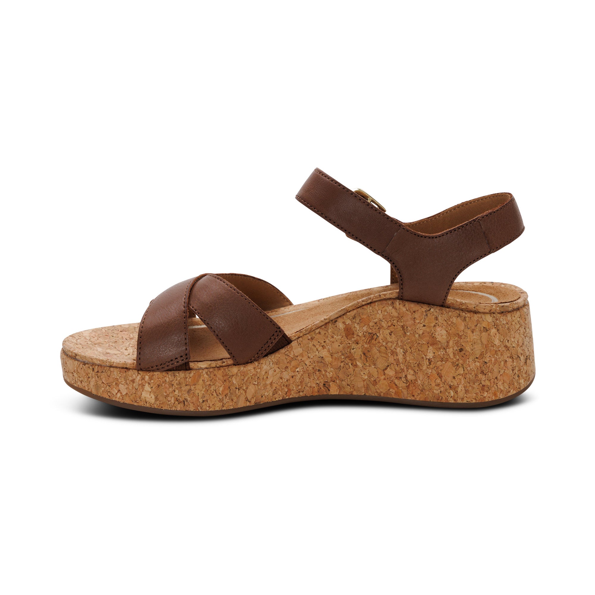 Flora Adjustable Quarter Strap Wedge #color_brown