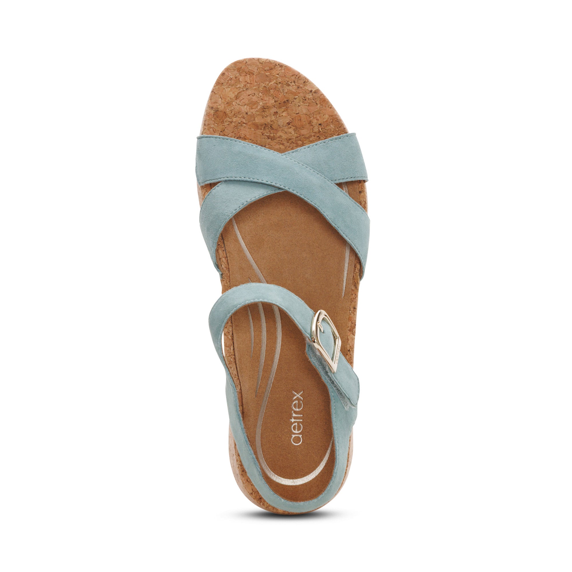 Flora Adjustable Quarter Strap Wedge #color_sage