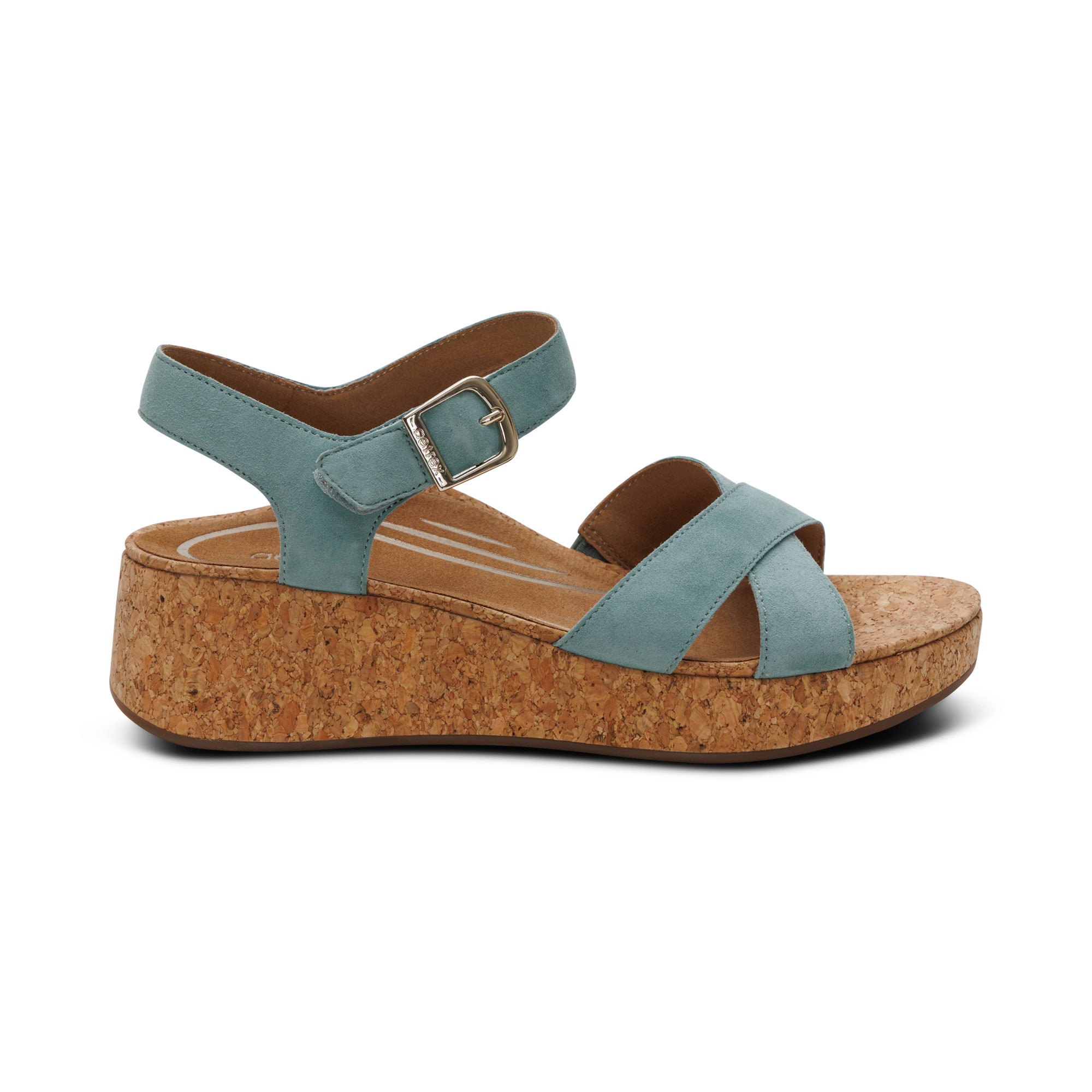 Flora Adjustable Quarter Strap Wedge #color_sage