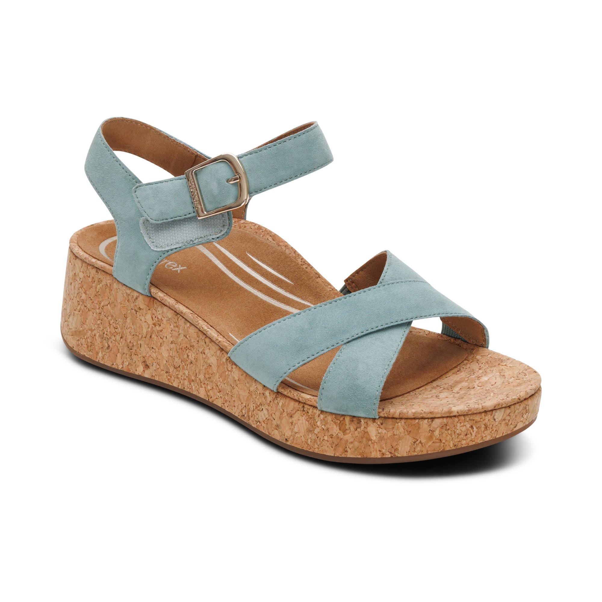 Flora Adjustable Quarter Strap Wedge #color_sage