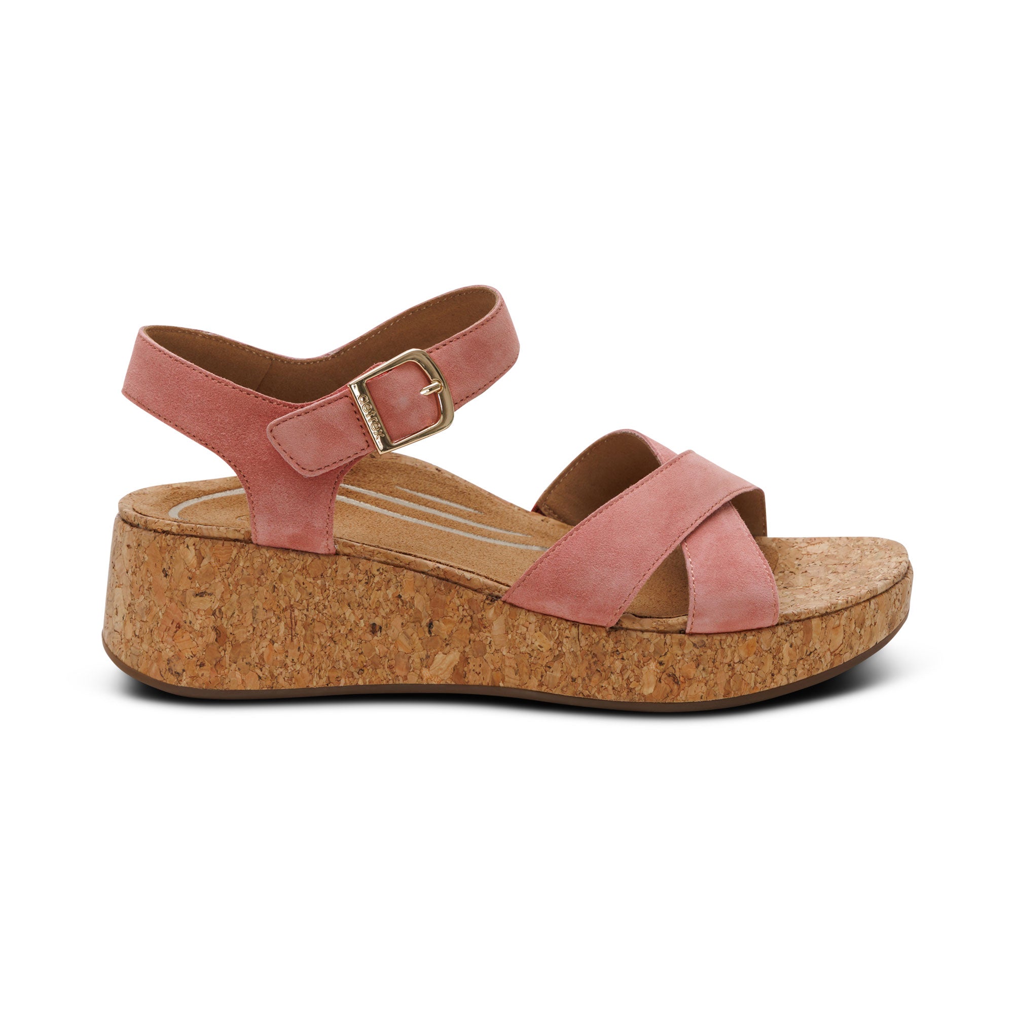 Flora Adjustable Quarter Strap Wedge #color_antique rose