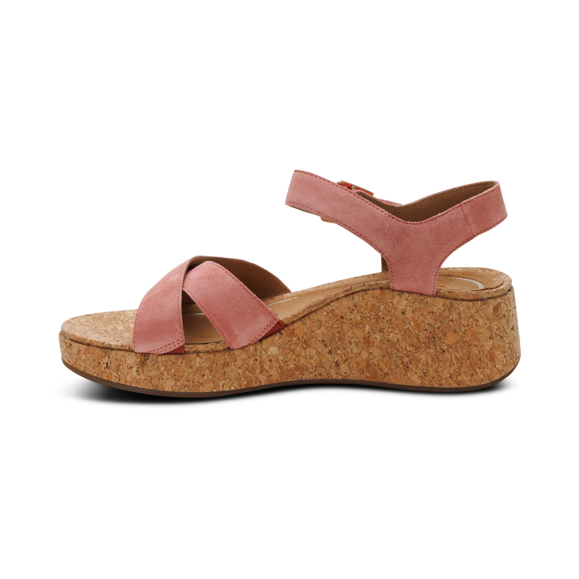 Flora Adjustable Quarter Strap Wedge #color_antique rose