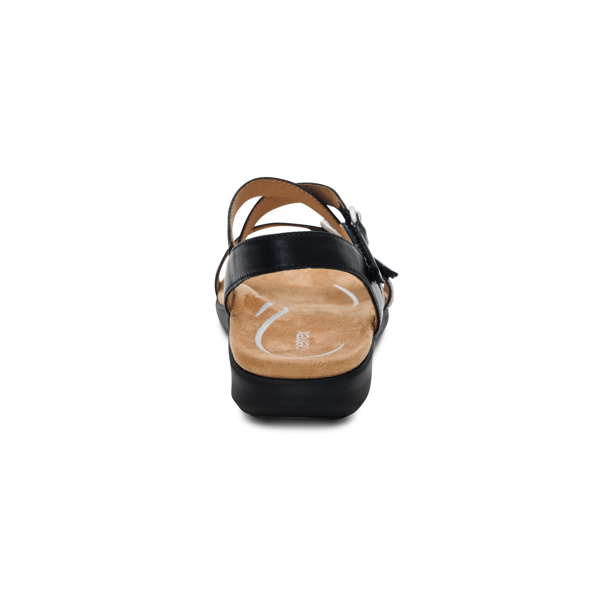 Hadley Adjustable Quarter Strap Sandal Rear Angle #color_black