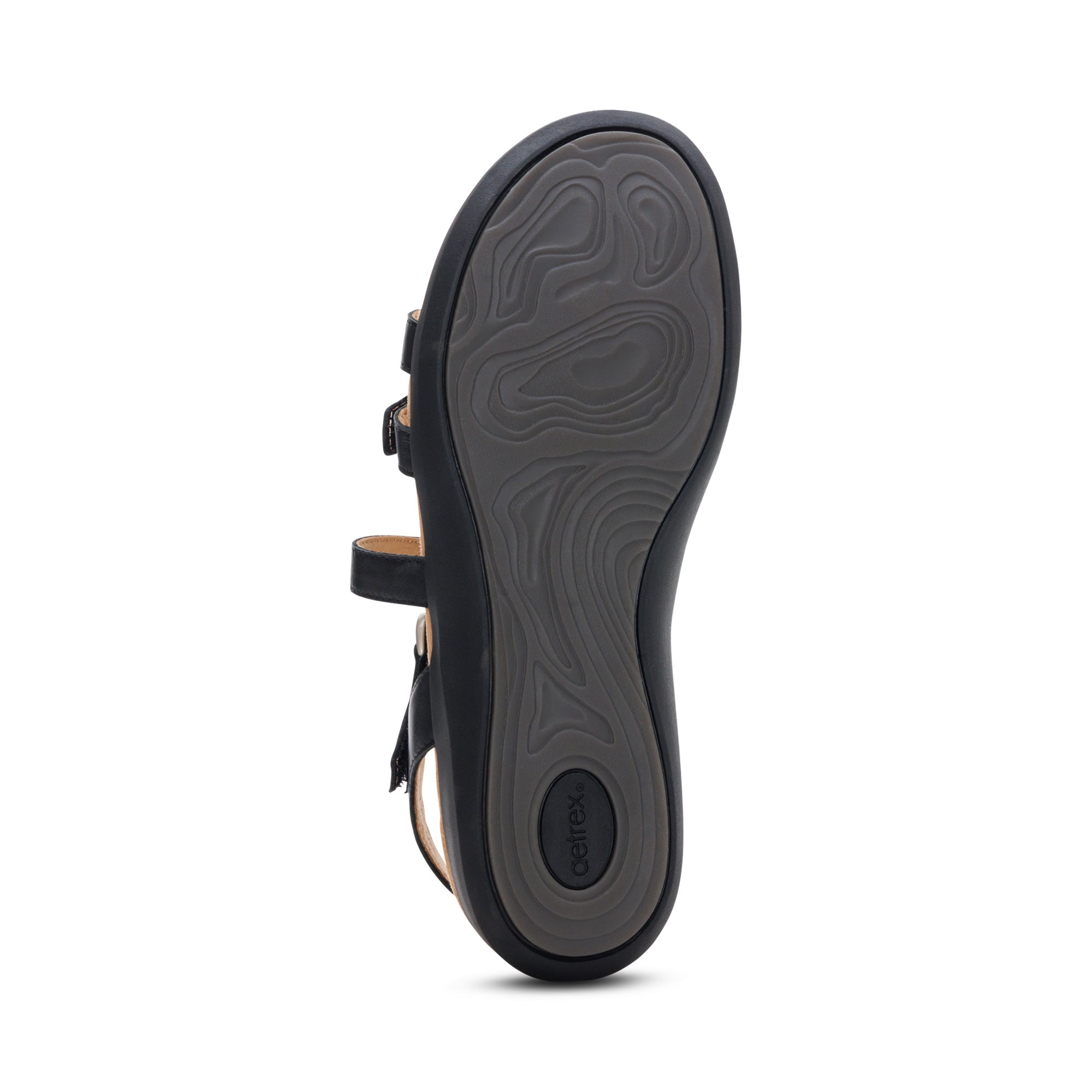 Hadley Adjustable Quarter Strap Sandal Bottom Angle #color_black
