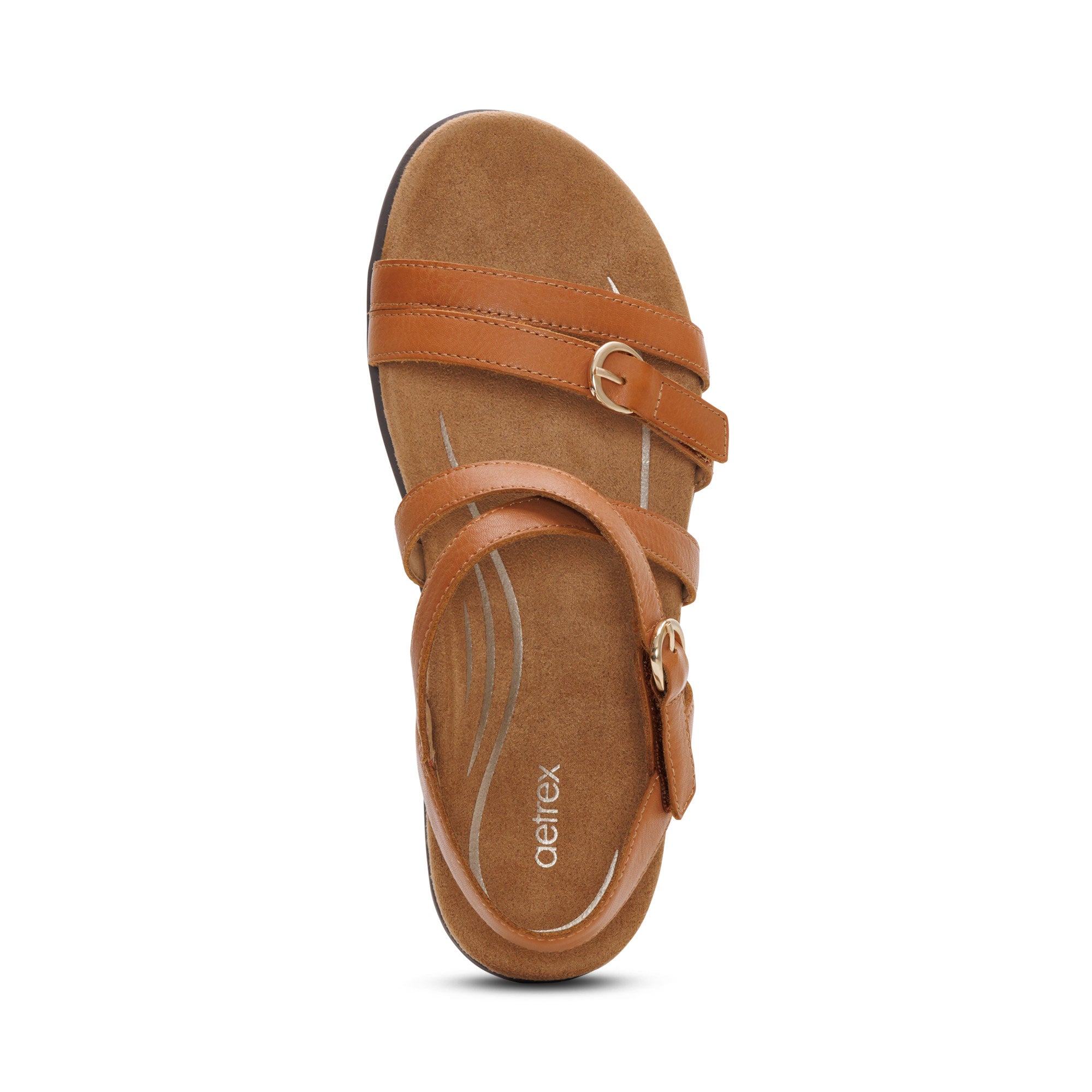 Hadley Adjustable Quarter Strap Sandal Top Angle #color_ginger