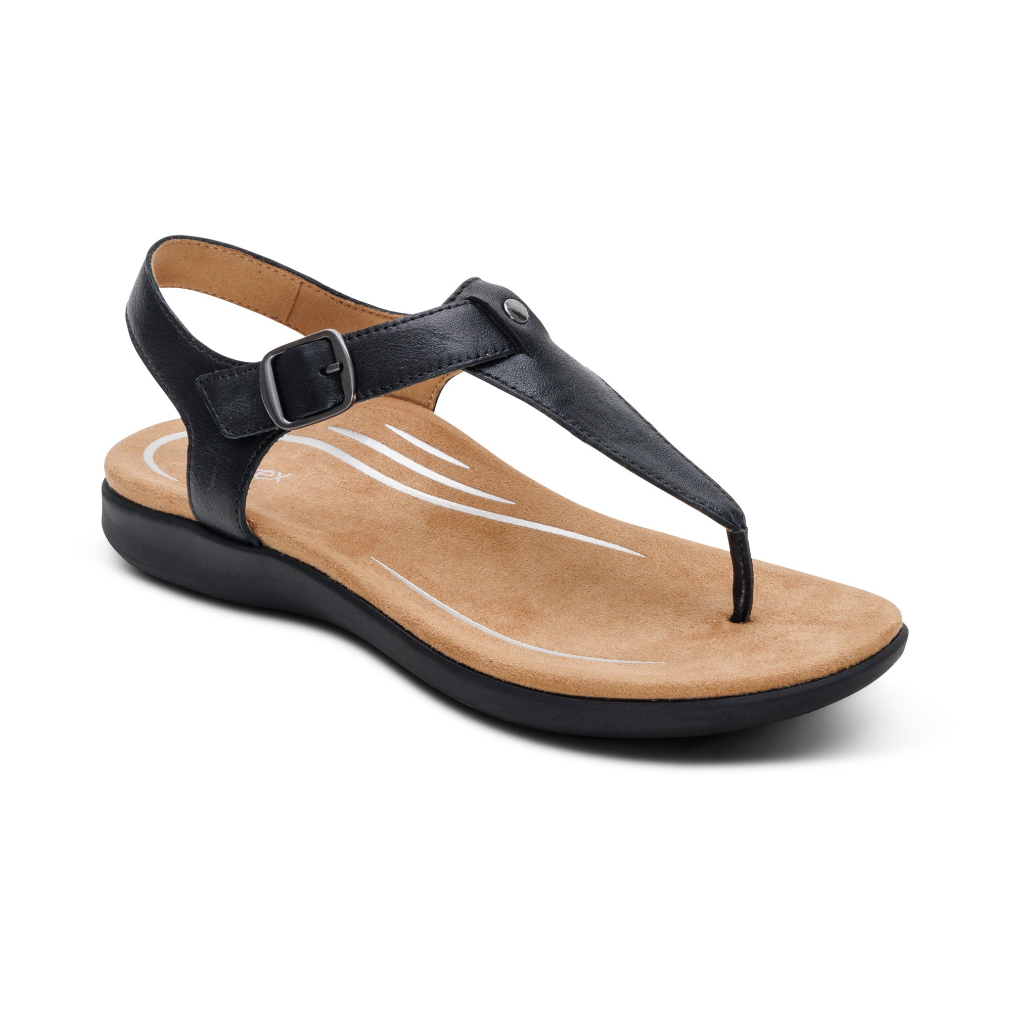 Tracey Adjustable Thong Sandal - Black – aetrex
