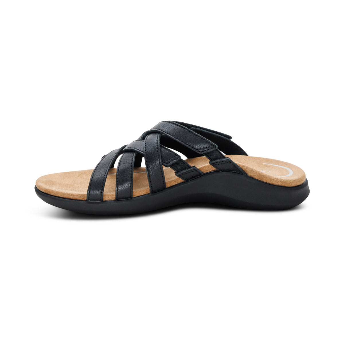 Kasey Adjustable Slide Sandal Left Angle #color_black