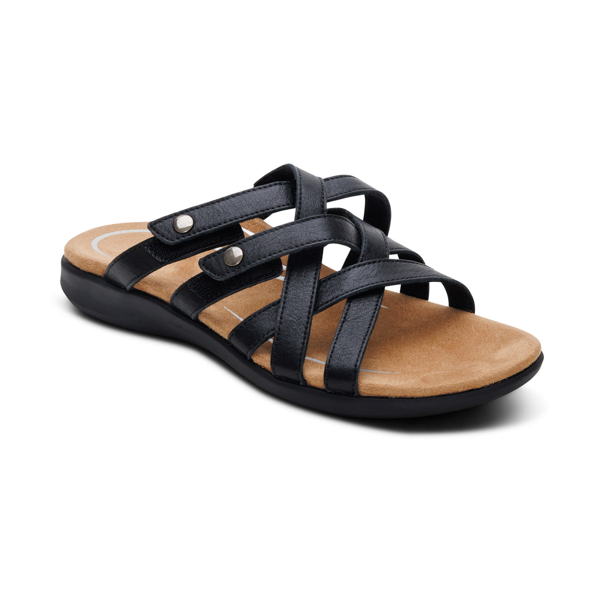 Kasey Adjustable Slide Sandal Extra Angle #color_black