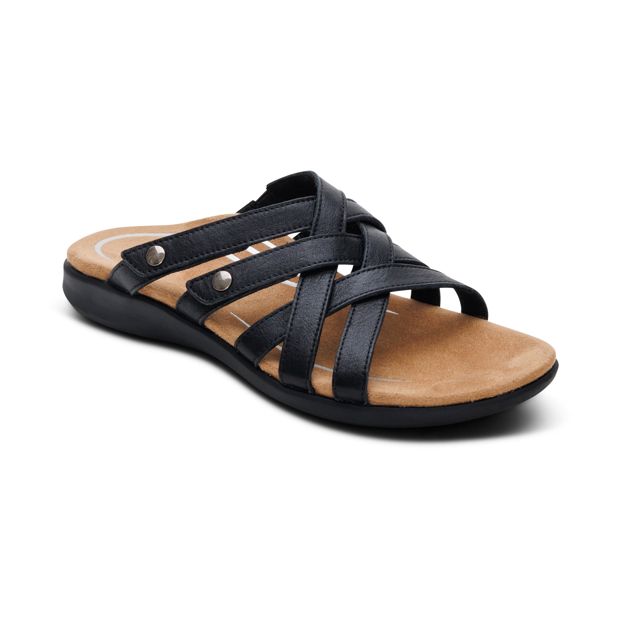 B.B.B  AYAトレ   s.k. Kasey Adjustable Slide Sandal - Black – aetrex