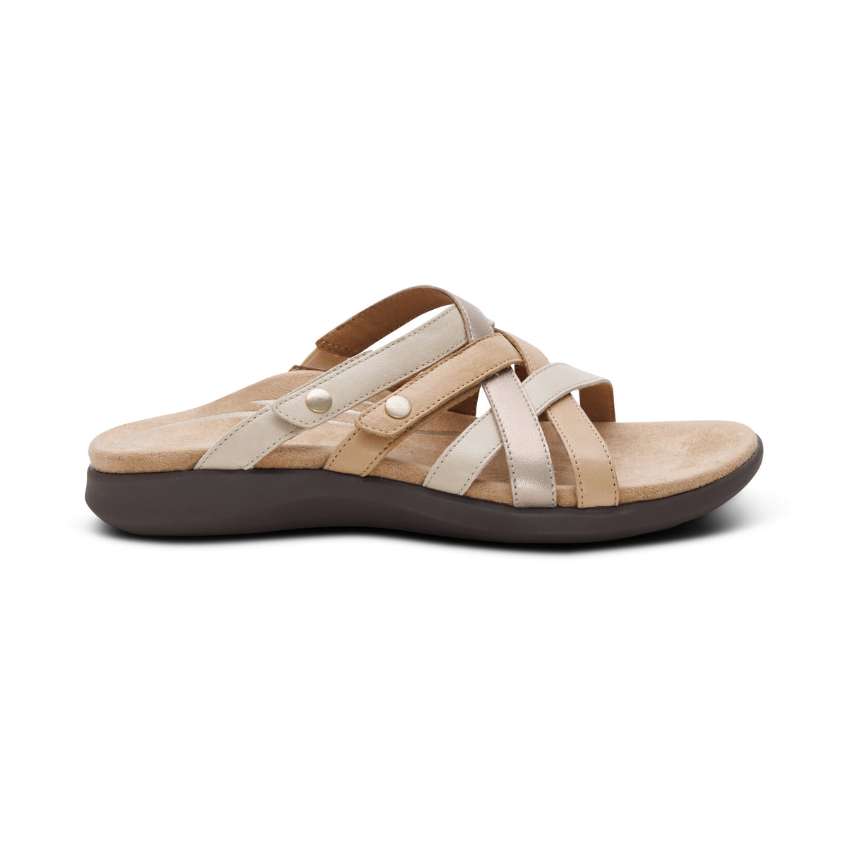 Kasey Adjustable Slide Sandal Right Angle #color_off white