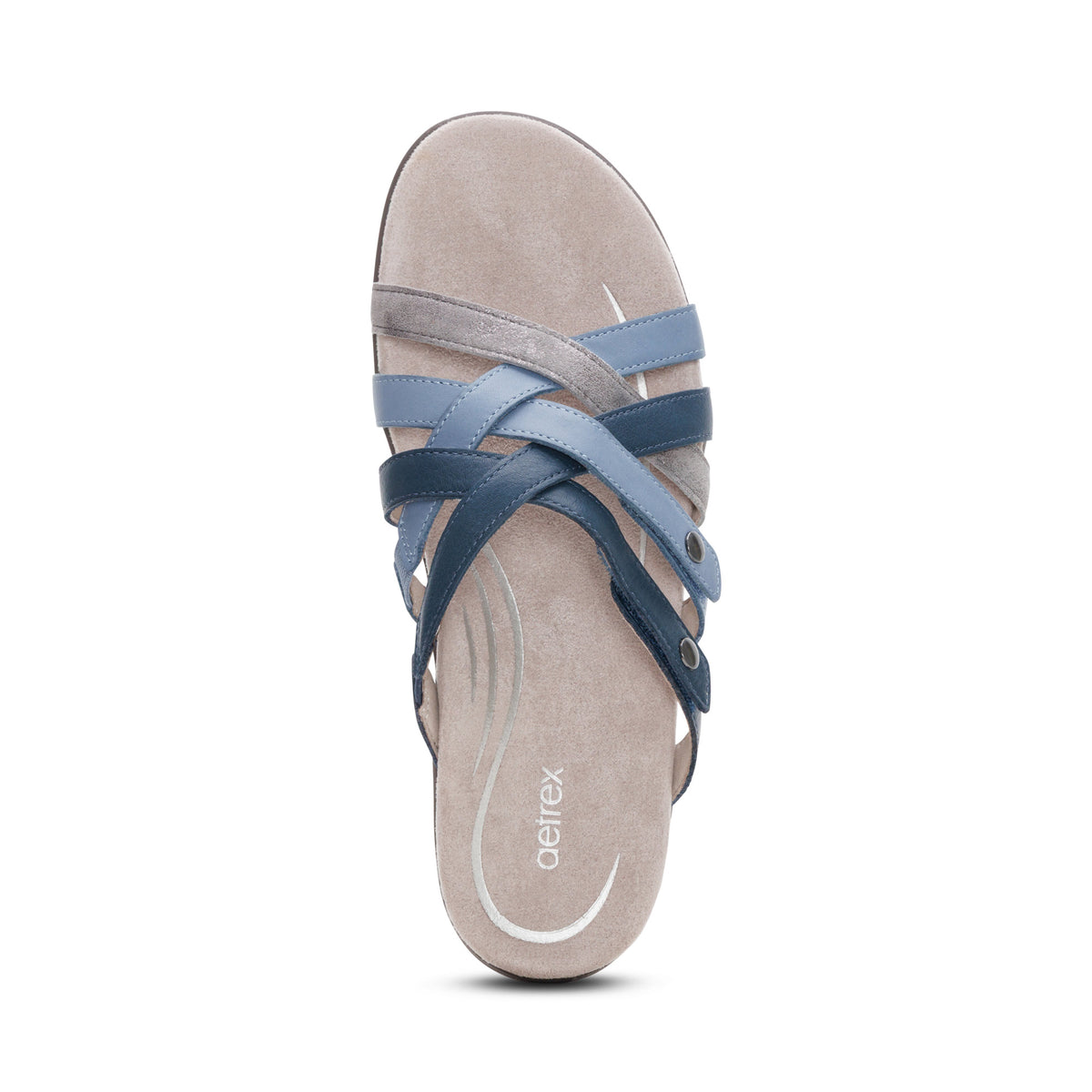 Kasey Adjustable Slide Sandal Top Angle #color_blue multi