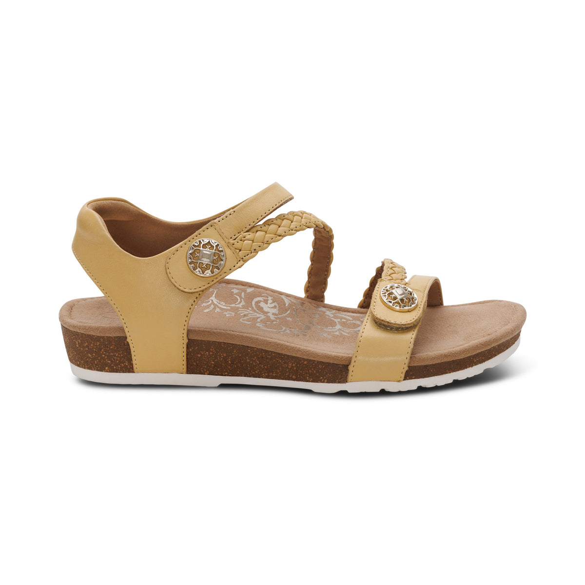 Jillian Braided Quarter Strap Sandal Right Angle #color_butter