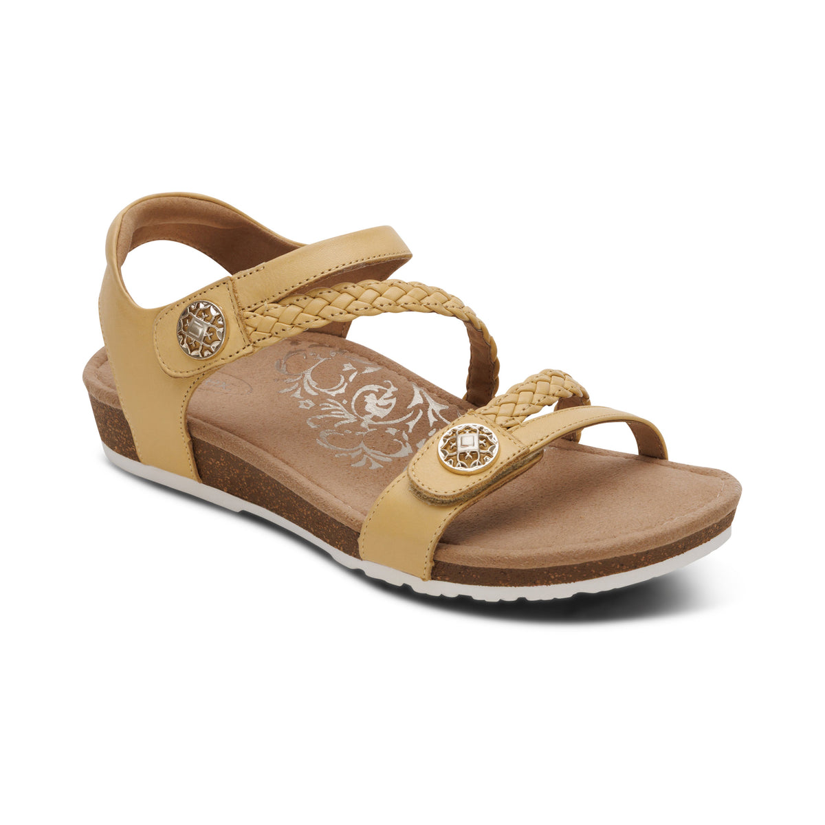Jillian Braided Quarter Strap Sandal Catalog Angle #color_butter