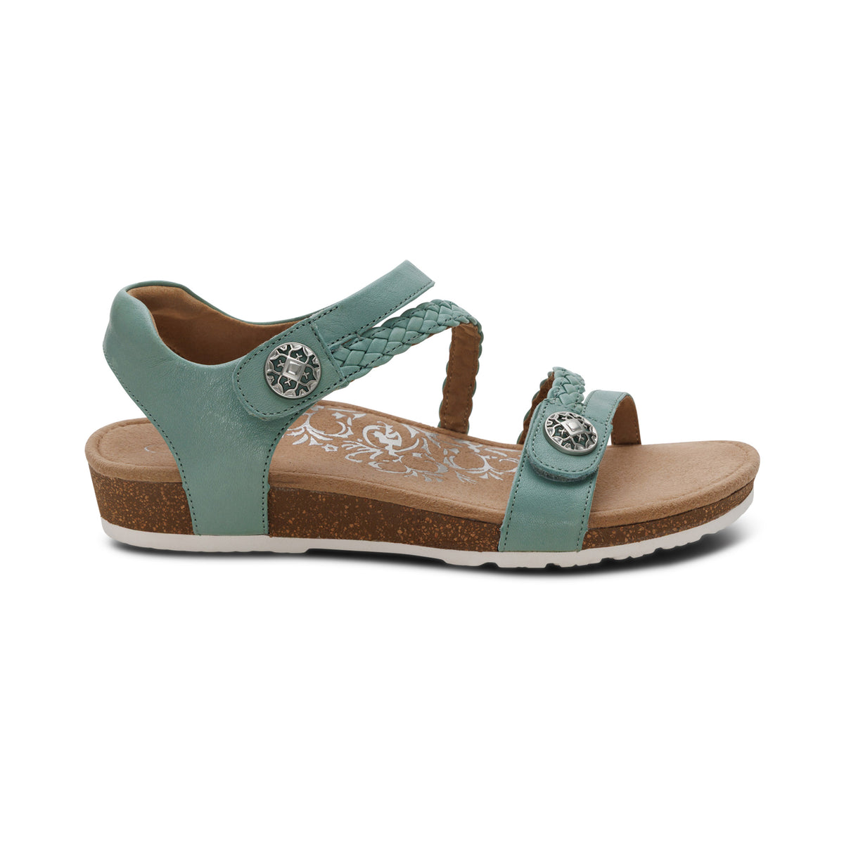 Jillian Braided Quarter Strap Sandal Right Angle #color_sage