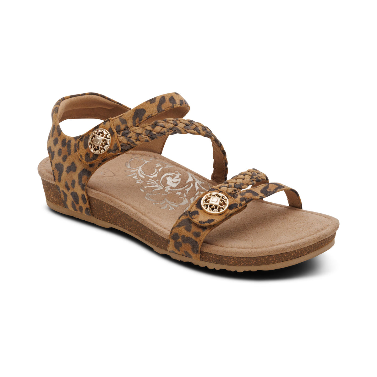 Jillian Braided Quarter Strap Sandal Catalog Angle #color_leopard