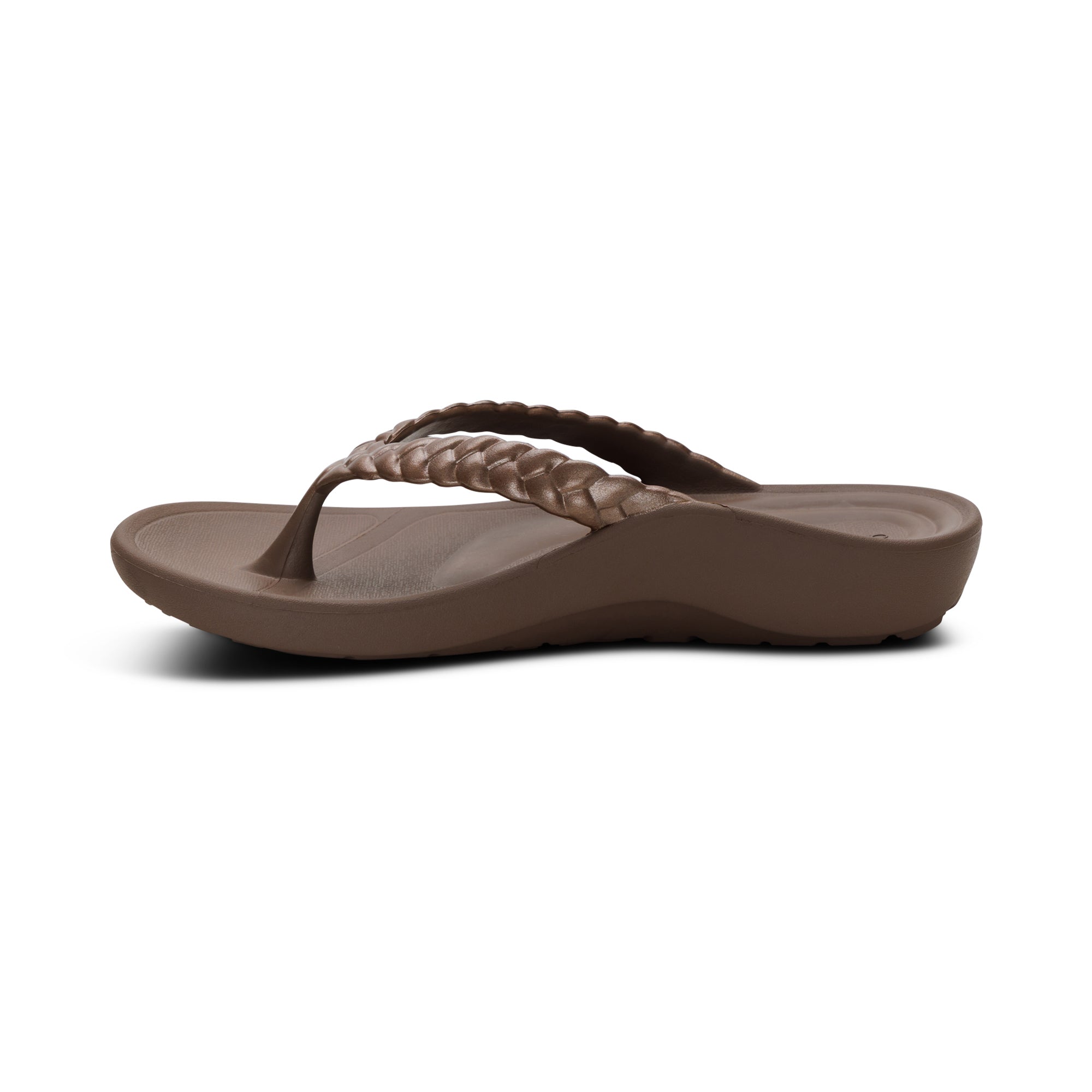 Vicki Braided Thong Sandal Left Angle #color_bronze gloss