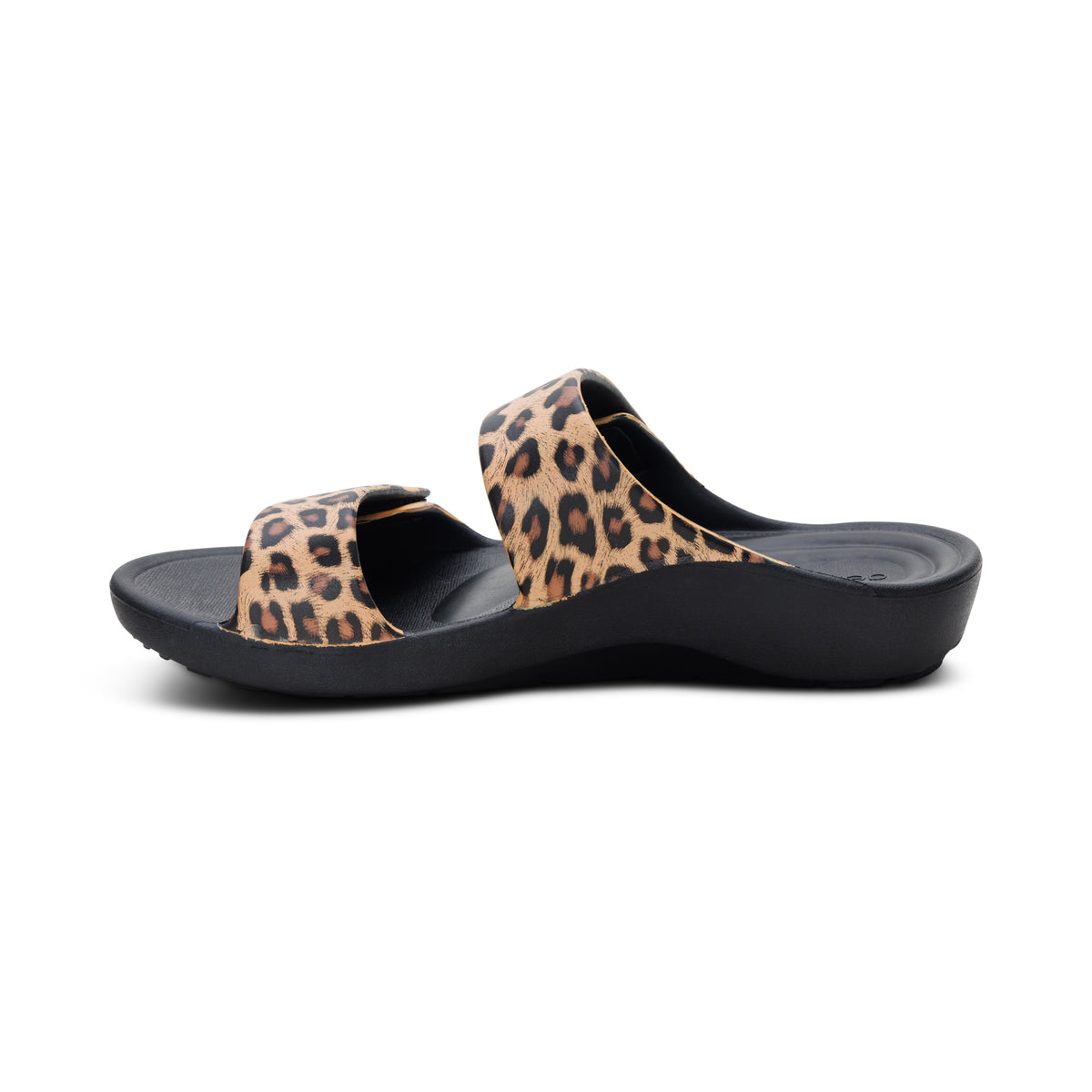 Kaia Two Band Slide Left Angle #color_leopard