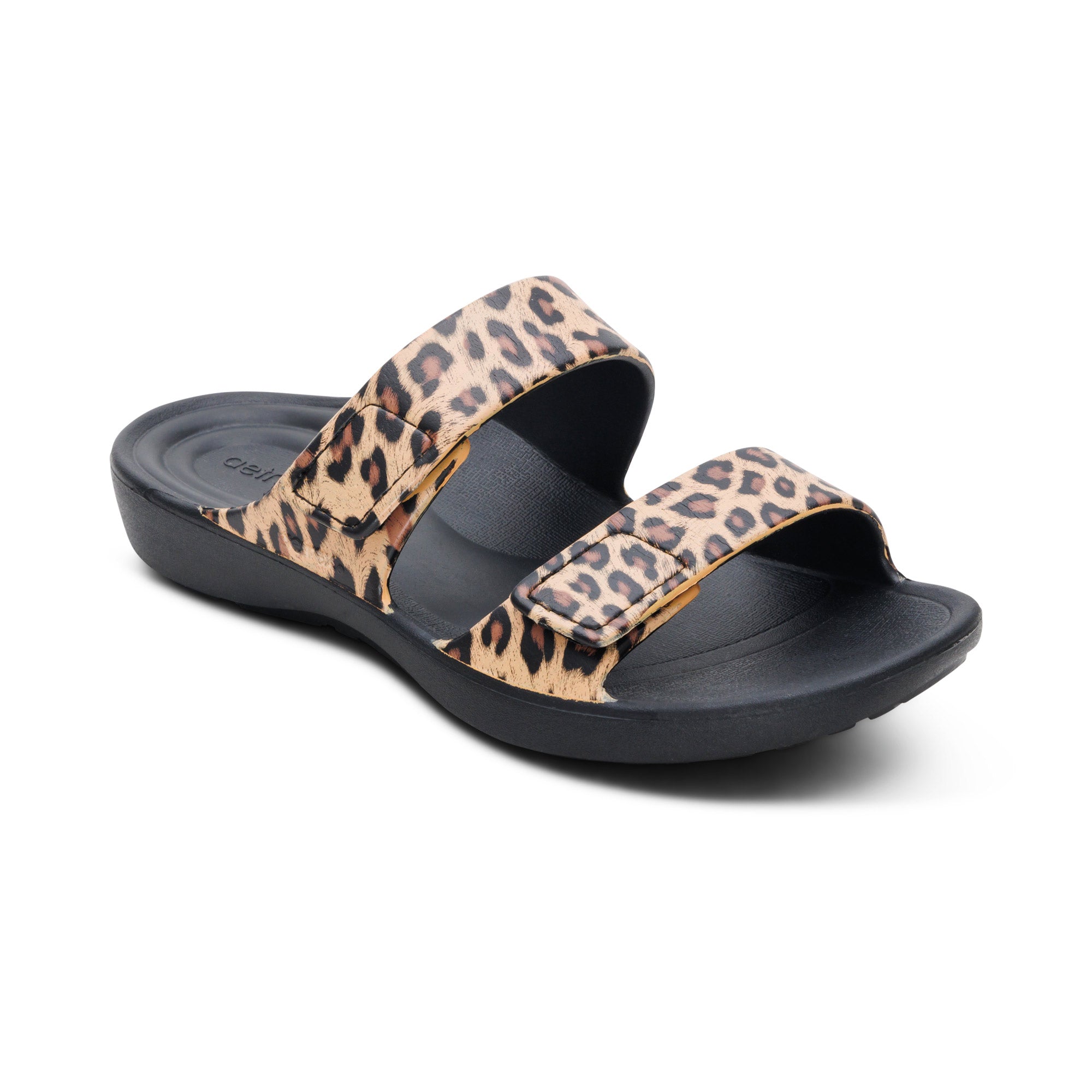 Kaia Two Band Slide - Leopard – aetrex