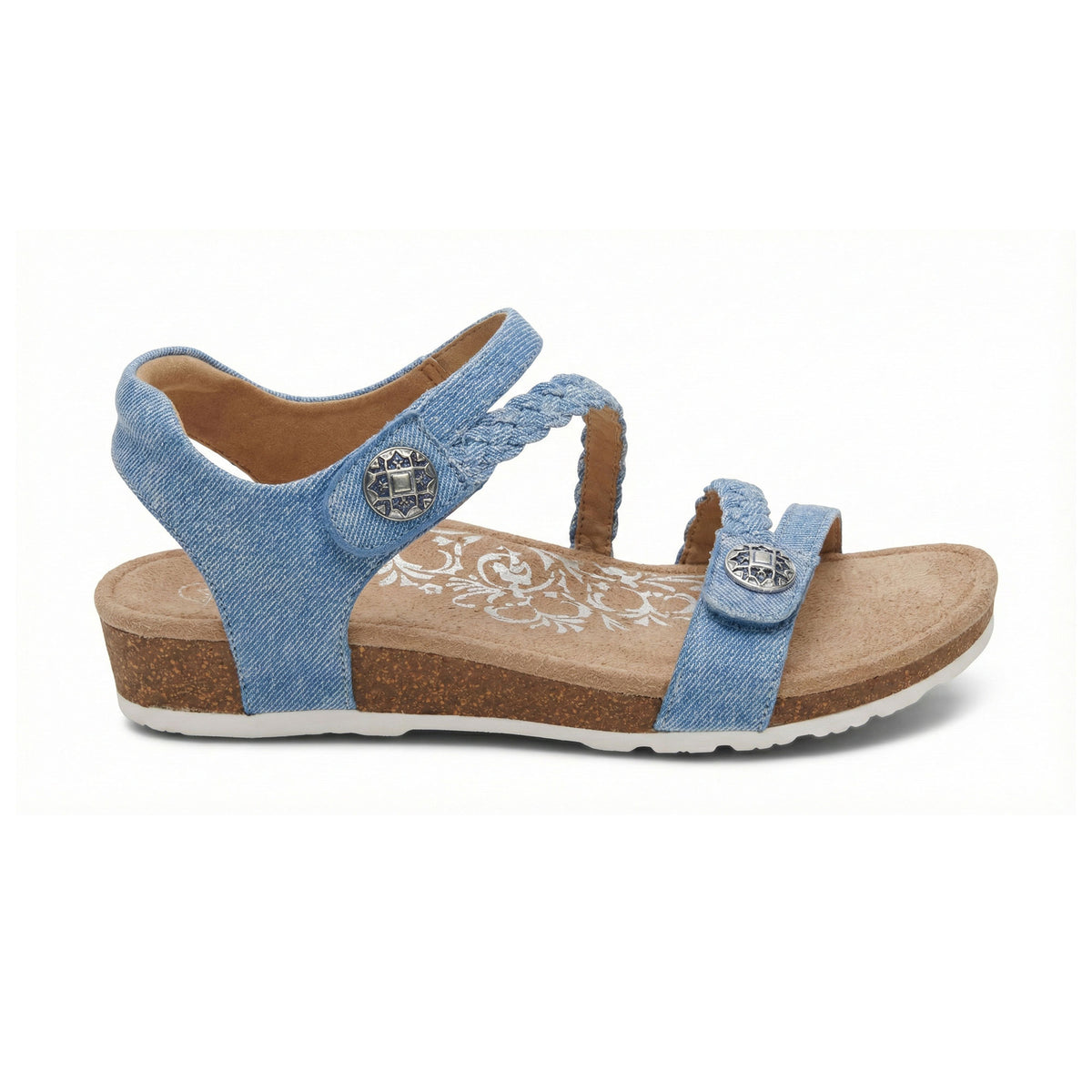 Jillian Braided Quarter Strap Sandal Right Angle #color_denim