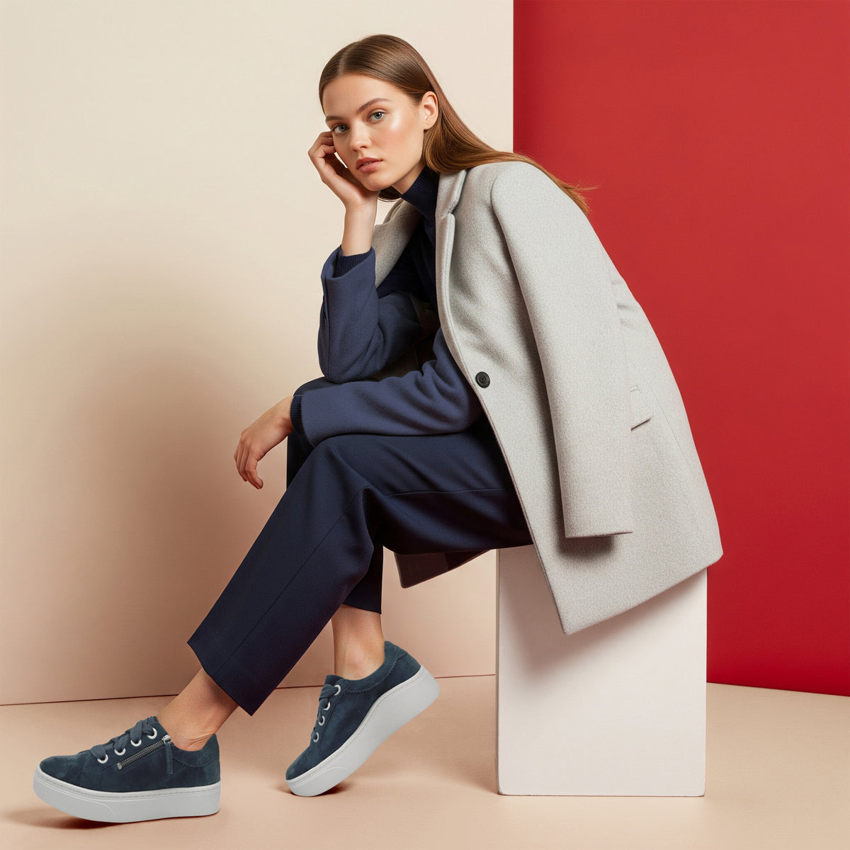 Aubrey Arch Support Platform Sneaker Lifestyle #color_navy