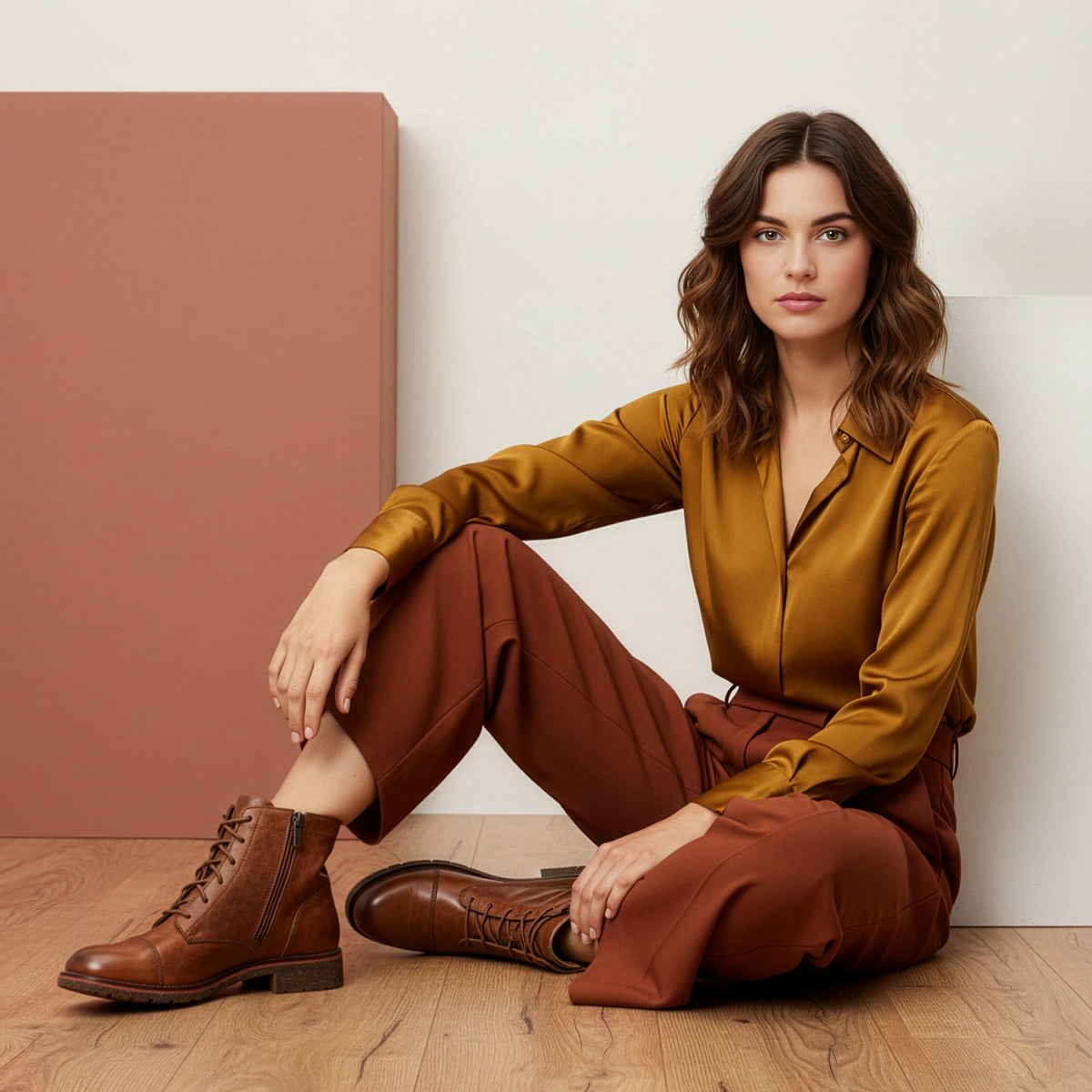Juliet Lace-Up Boot Lifestyle #color_cognac